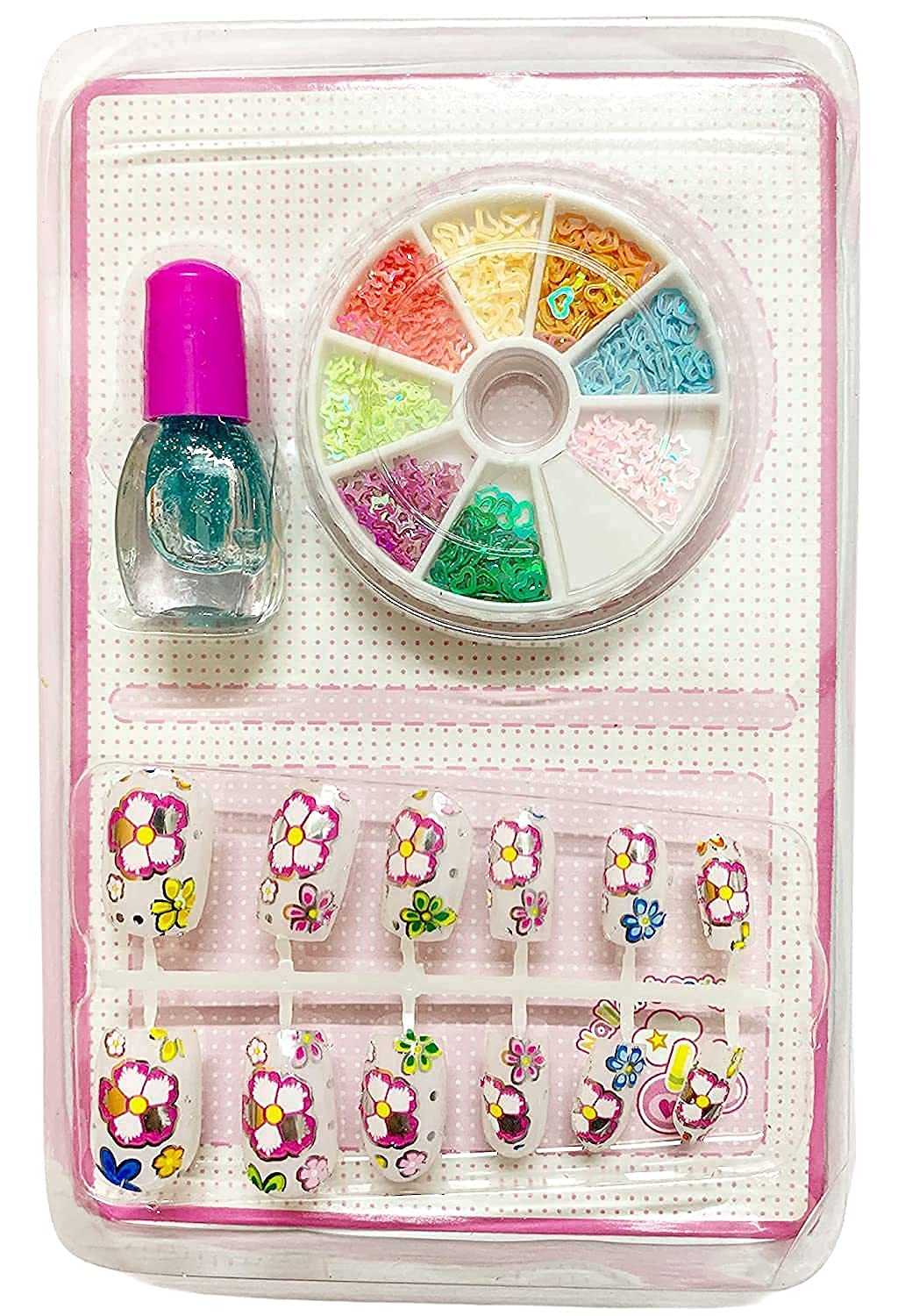 Karic Cute Nail Art Kit for Girls - Best Kids Gift Set with 24 Multicolor Nail Polish & Accessories (Pack of 2) - Perfect for Birthday Parties, DIY Home Spa & Creative Playtime