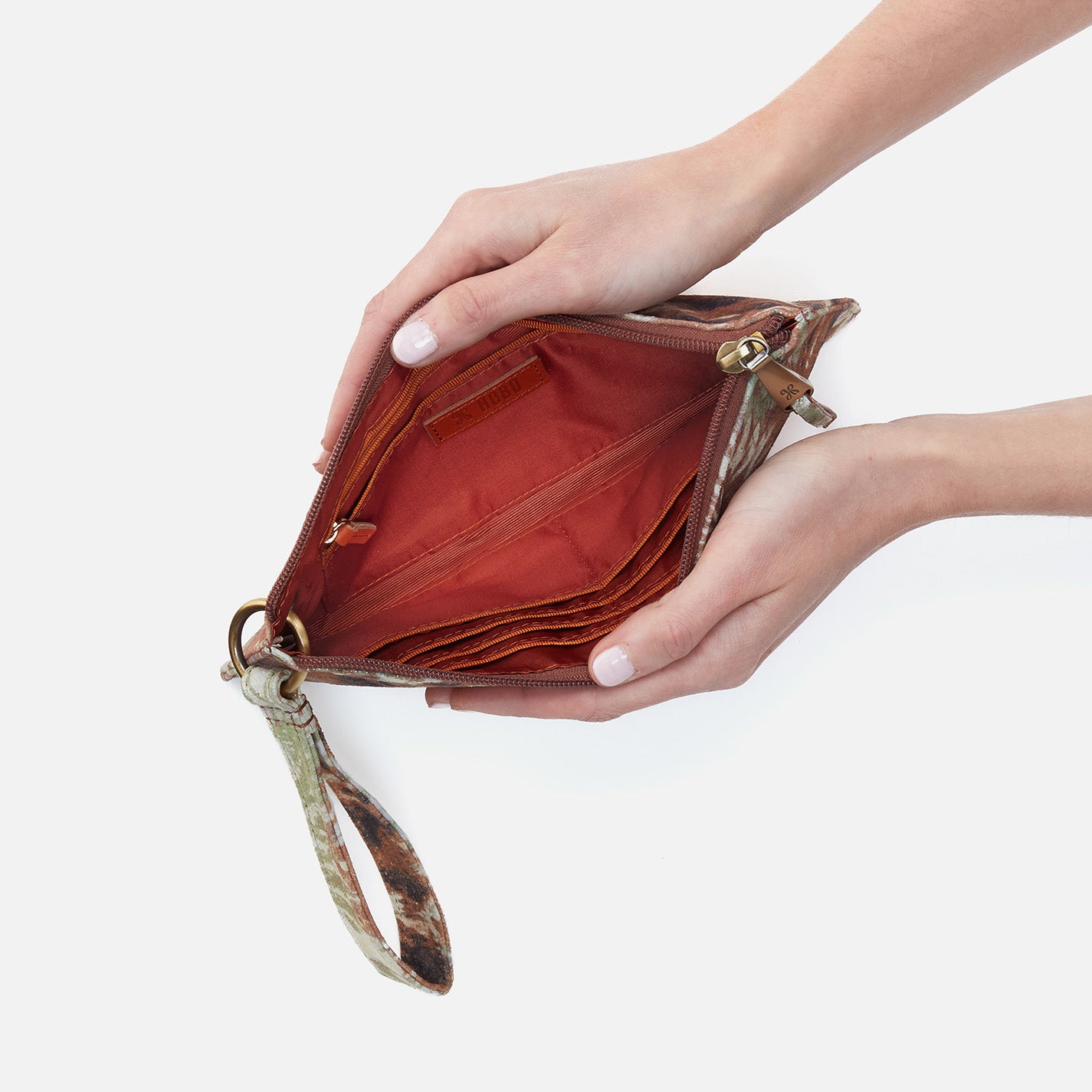 Vida Printed Leather Wristlet - Coastal Canyon Design | Stylish & Compact Wallet for Women | Perfect for Travel, Shopping & Everyday Use