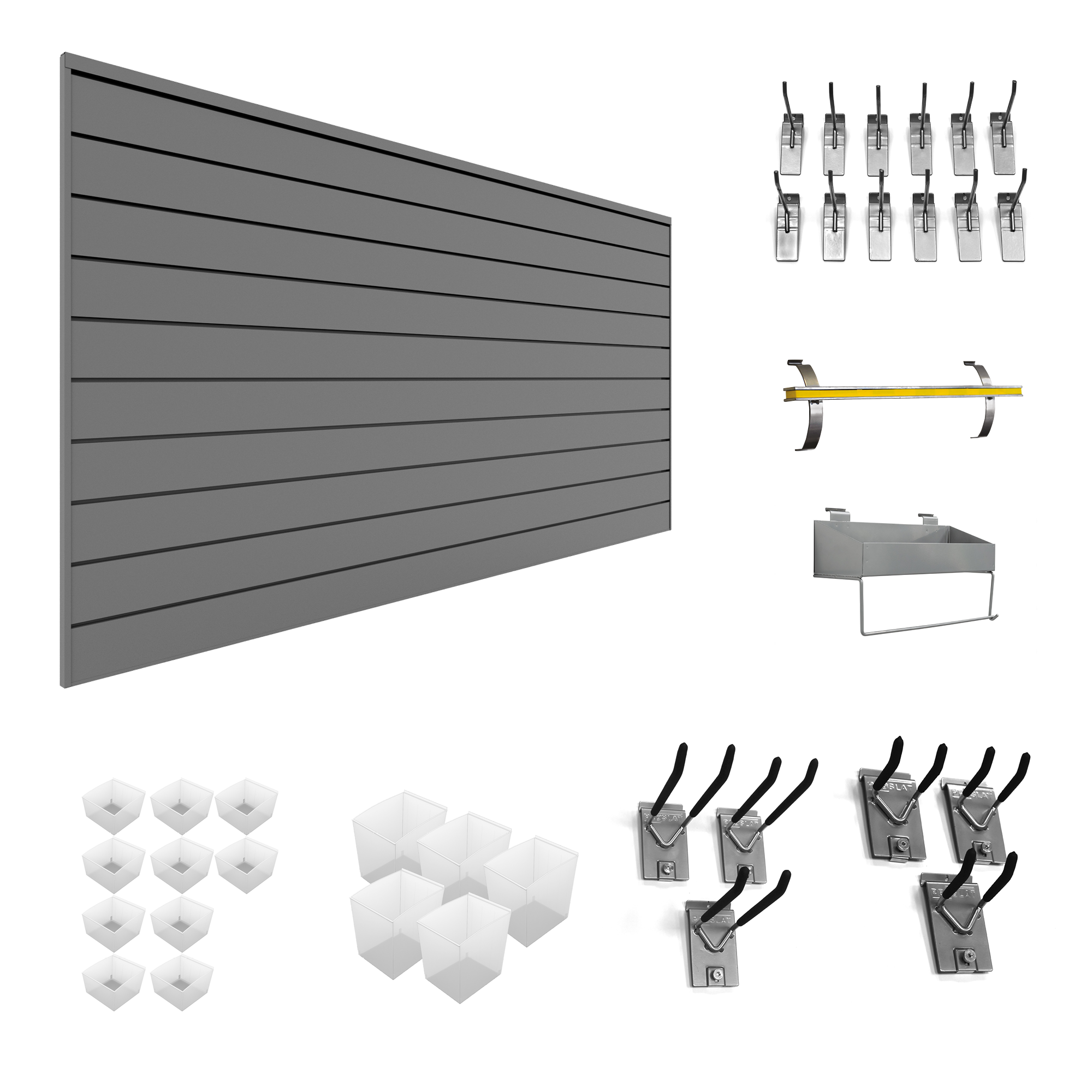 PVC Slatwall Handyman Bundle - Durable Wall Panel System for Retail Displays & Garage Organization - Perfect for Store Shelving, Tool Storage & Home Decor