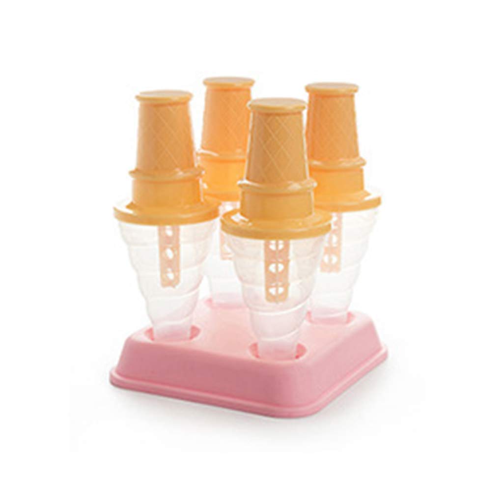 4-Piece Cone Shaped Ice Cream Molds Set - DIY Homemade Frozen Popsicle Maker for Kids & Adults - BPA-Free Summer Treat Kitchen Accessories (Perfect for Birthday Parties, Picnics & Family Fun)