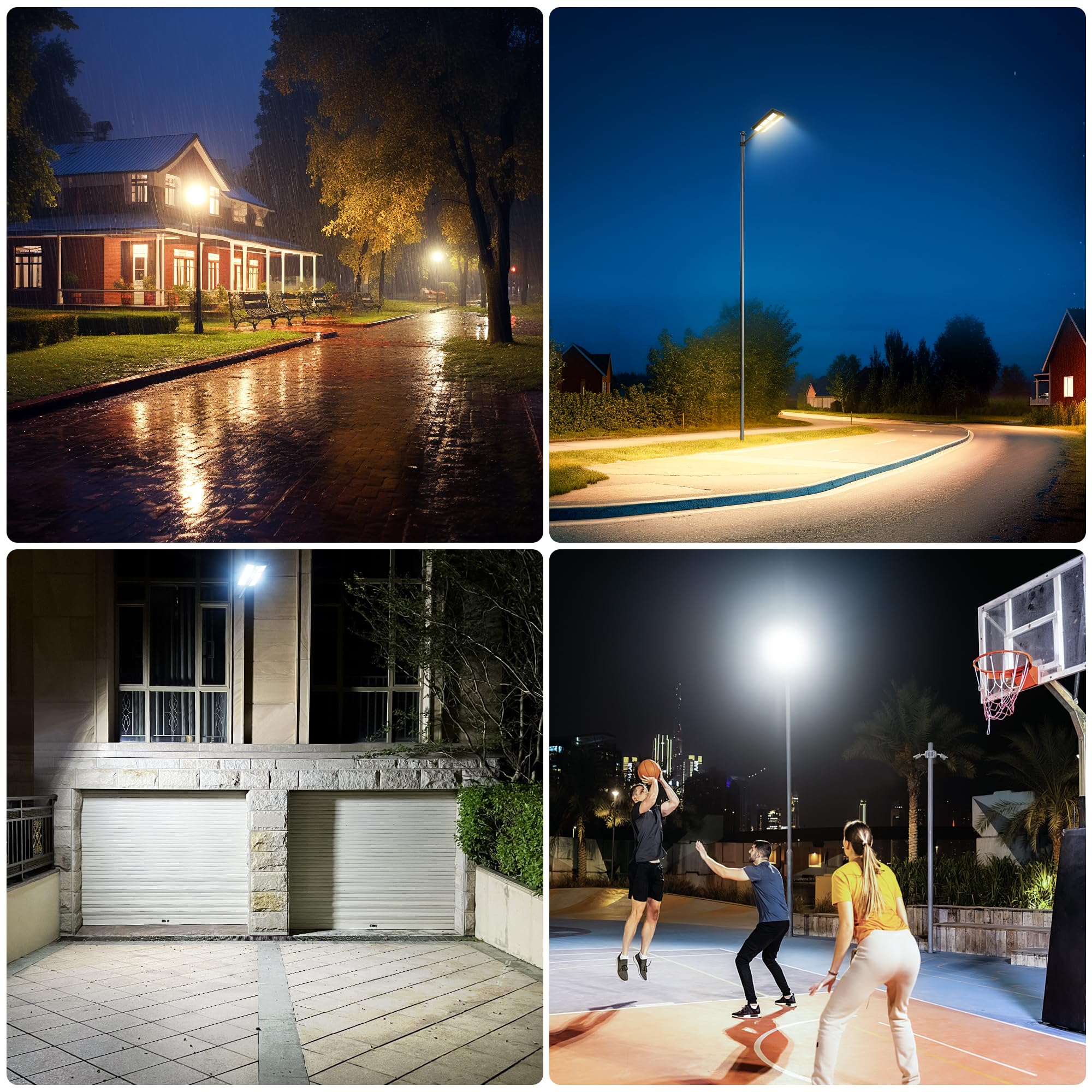 3800W Solar Street Lights Outdoor Waterproof - Wide Angle Solar Powered Parking Lot Lights with Dusk to Dawn & Motion Sensor for Yard, Garden, Pathway (2 Pack) - Energy Efficient Outdoor Lighting Solution