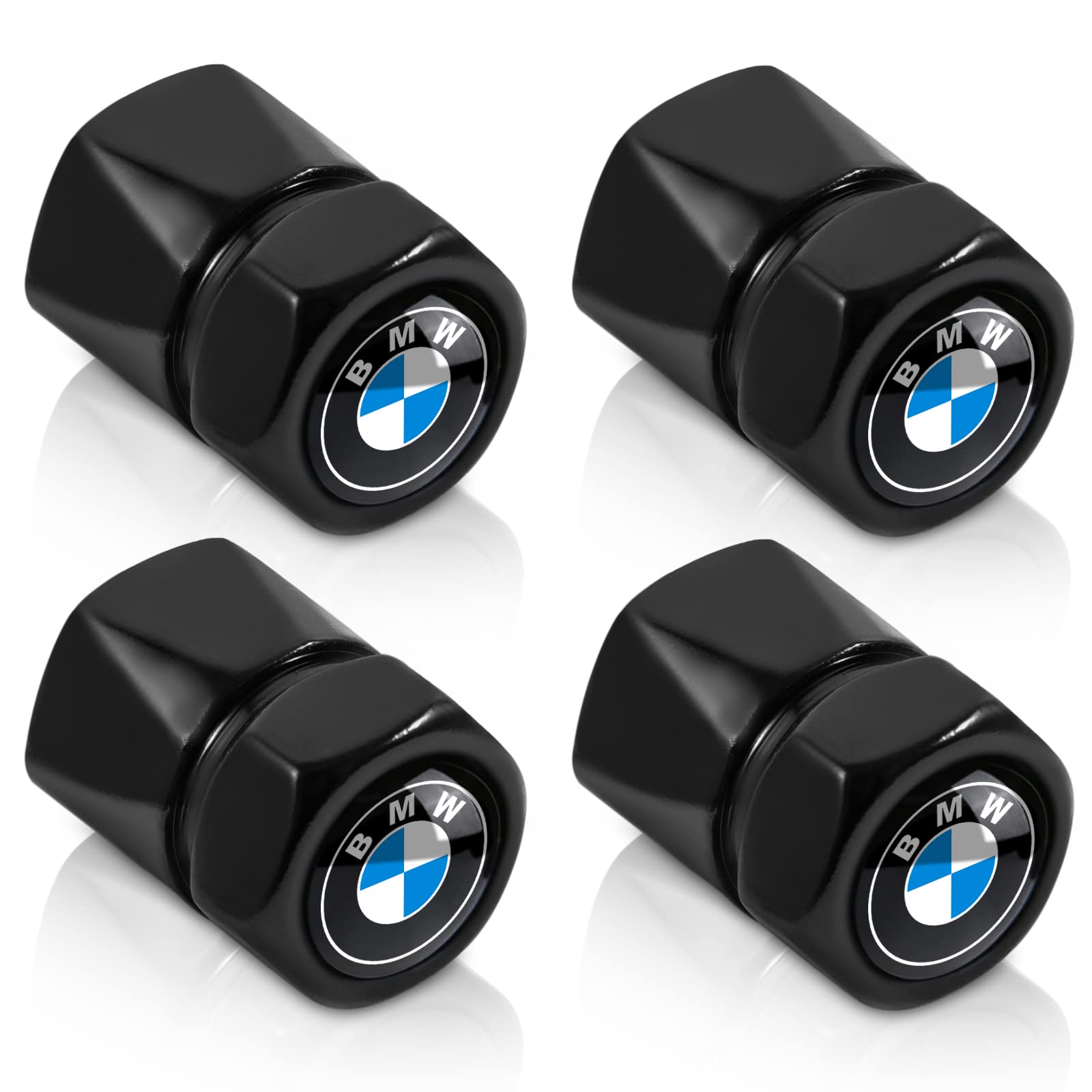 Premium Black Metal Tire Valve Stem Caps - Durable Car Wheel Air Cover & Dust Protector for All Vehicles - Perfect for Off-Road, Daily Commute & Car Wash Protection