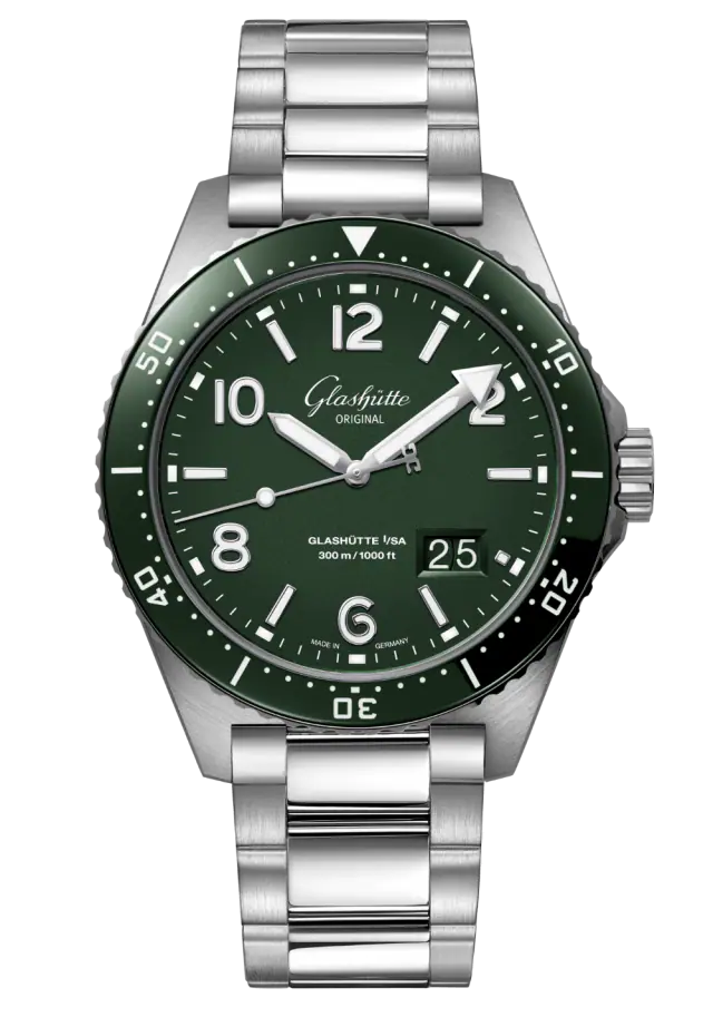 Glashutte Original Spezialist SeaQ Panorama Date Stainless Steel Men's Diving Watch - Luxury Waterproof Timepiece for Professional Divers & Watch Collectors | Perfect for Deep Sea Exploration, Yachting & Formal Occasions