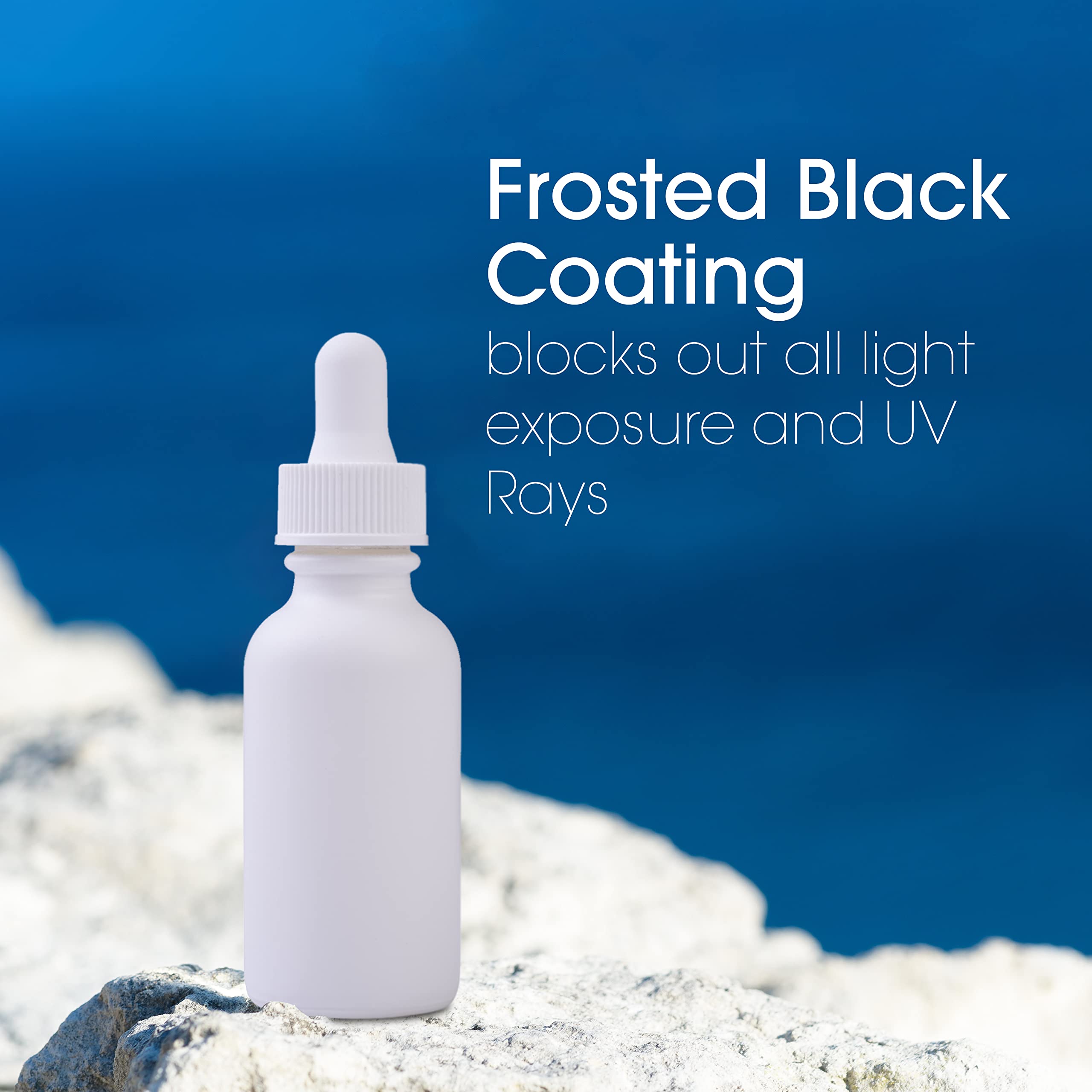 12 Pack 1oz White Coated Boston Round Glass Bottles with White Dropper Caps - Perfect for Essential Oils, DIY Skincare & Craft Projects