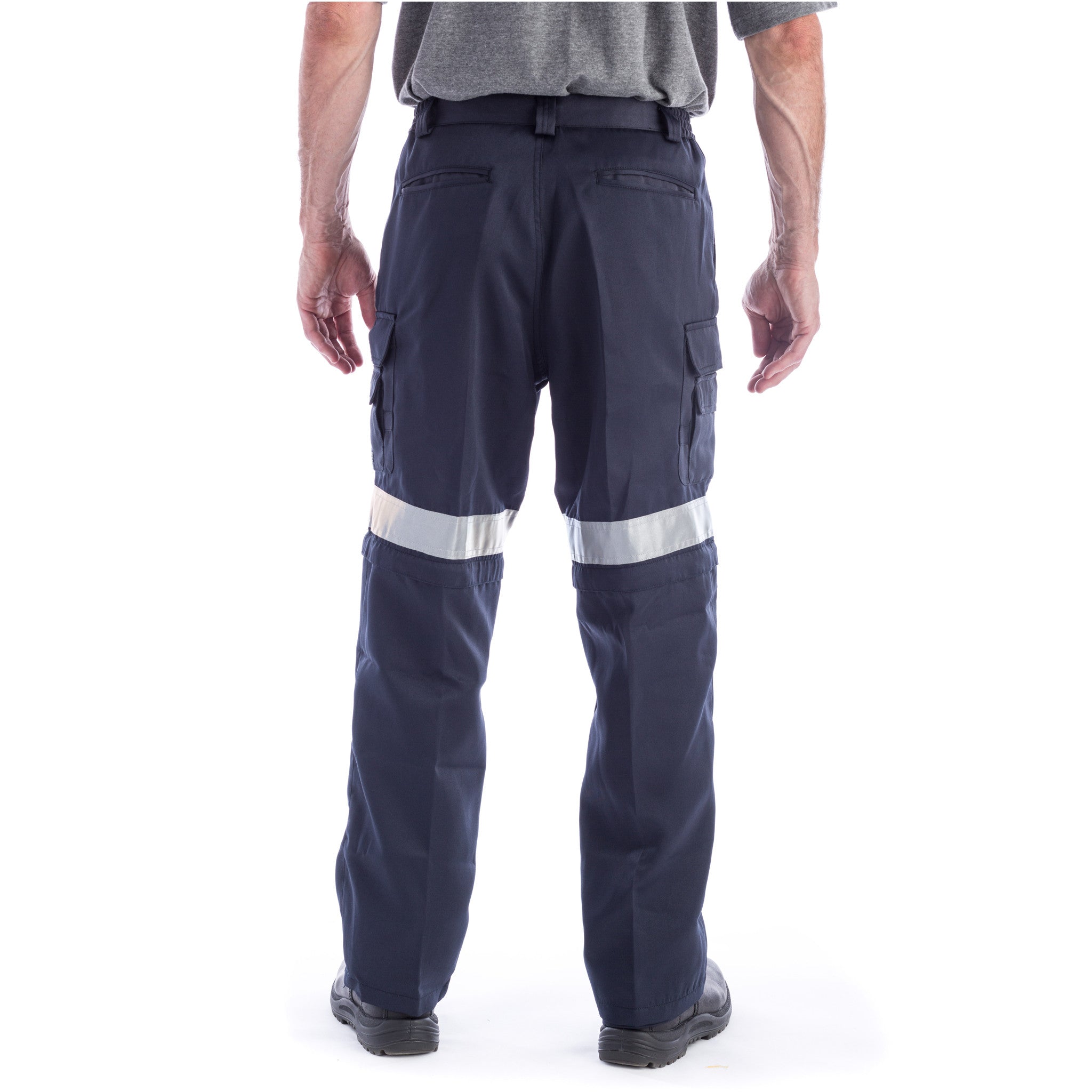 CoolWorks Hi-Visibility Ventilated Cargo Work Pants for Men - Breathable Safety Pants with Multiple Pockets | CW2NVR Navy | Ideal for Construction, Road Work & Outdoor Labor