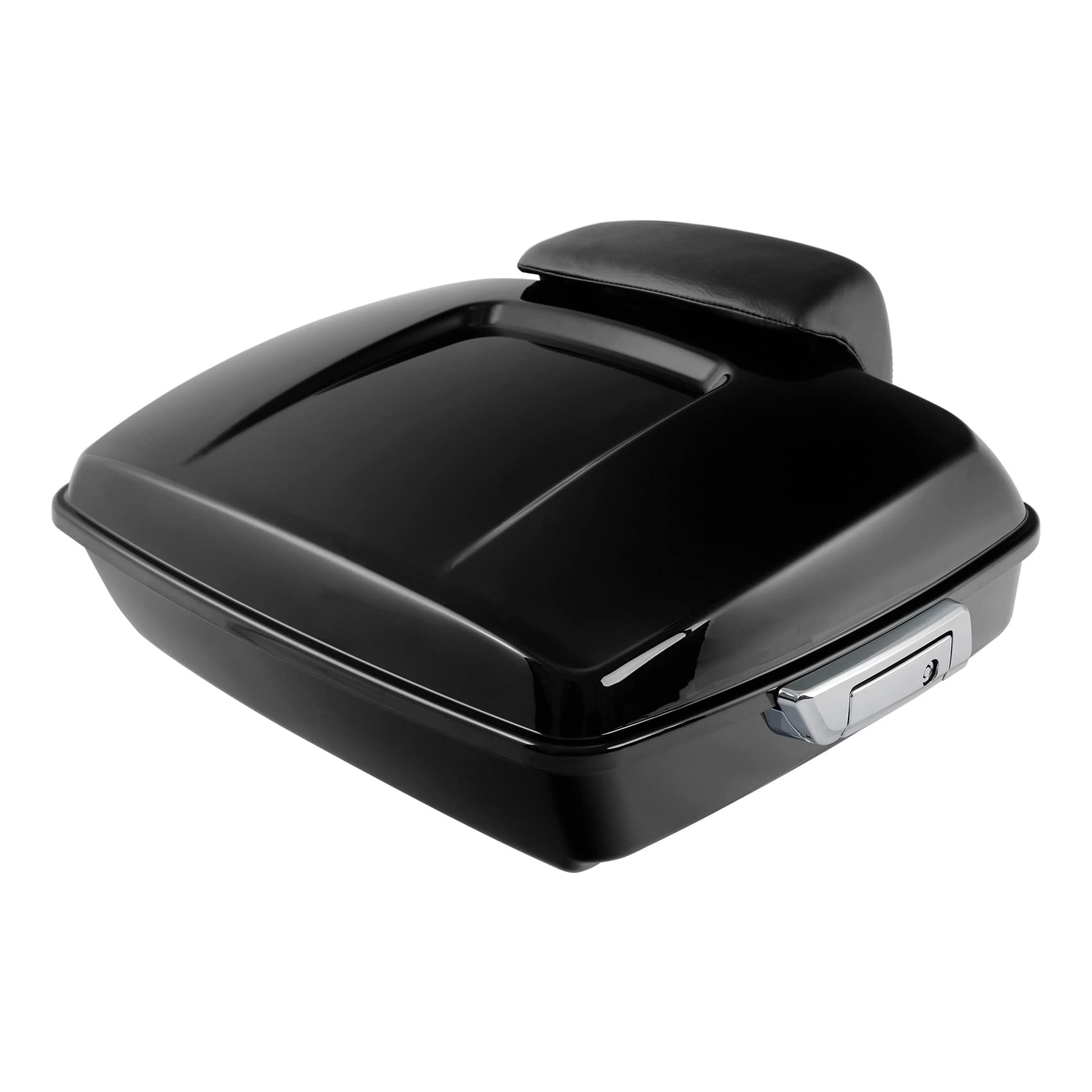 Premium Green-L Chopped Tour Pack Trunk with Black Latch Backrest Pad - Compatible with Harley Road King, Street Glide & Electra Glide (2014-2025 Touring Models) - Perfect for Long-Distance Rides & Motorcycle Camping