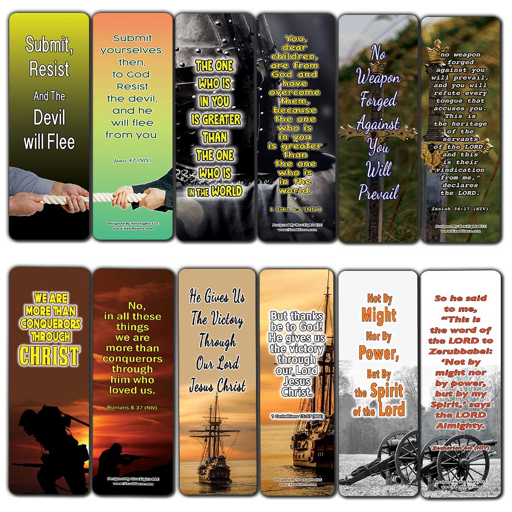 Spiritual Warfare Bible Bookmarks (30-Pack) - Prayer Points & Devotional Aid for Bible Study