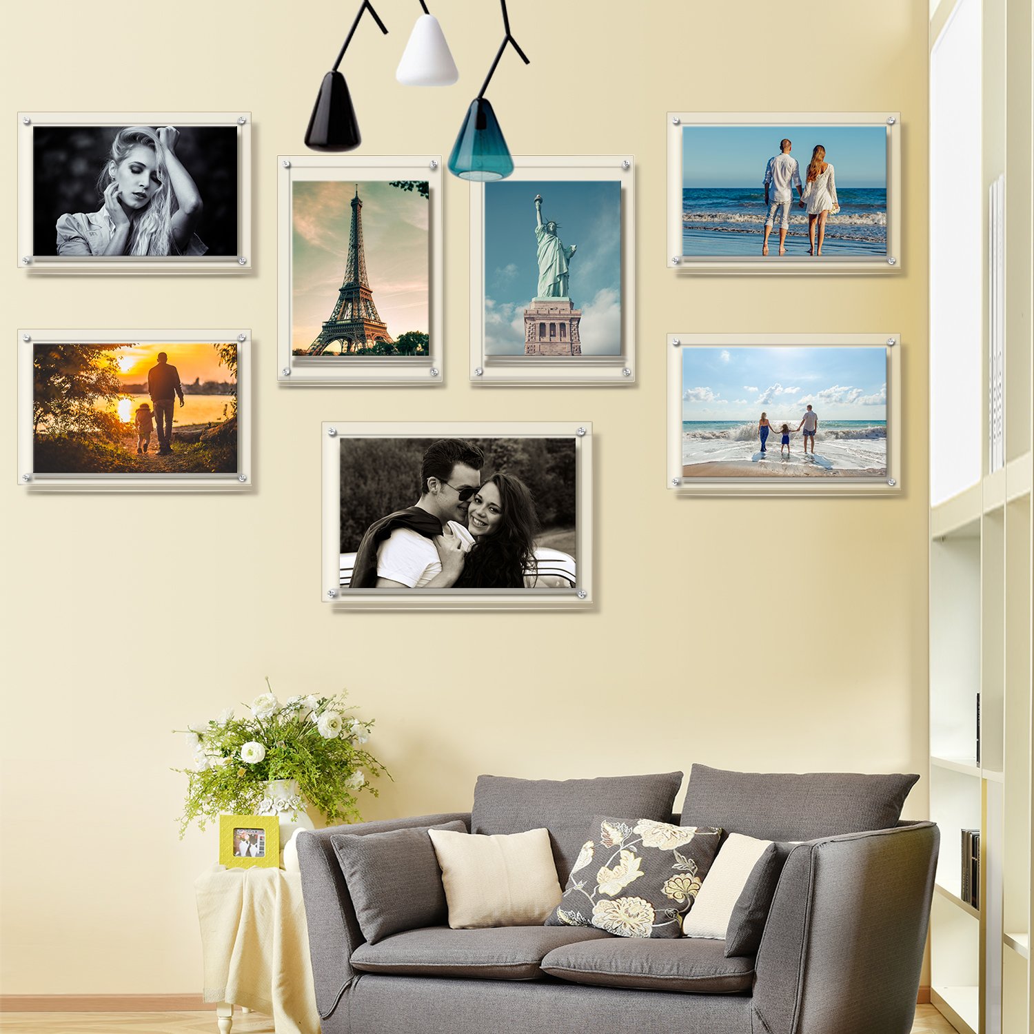 A4 Acrylic Wall Frame - Clear Hanging Photo Display for 32x23cm Pictures & Certificates - Home & Office Decor