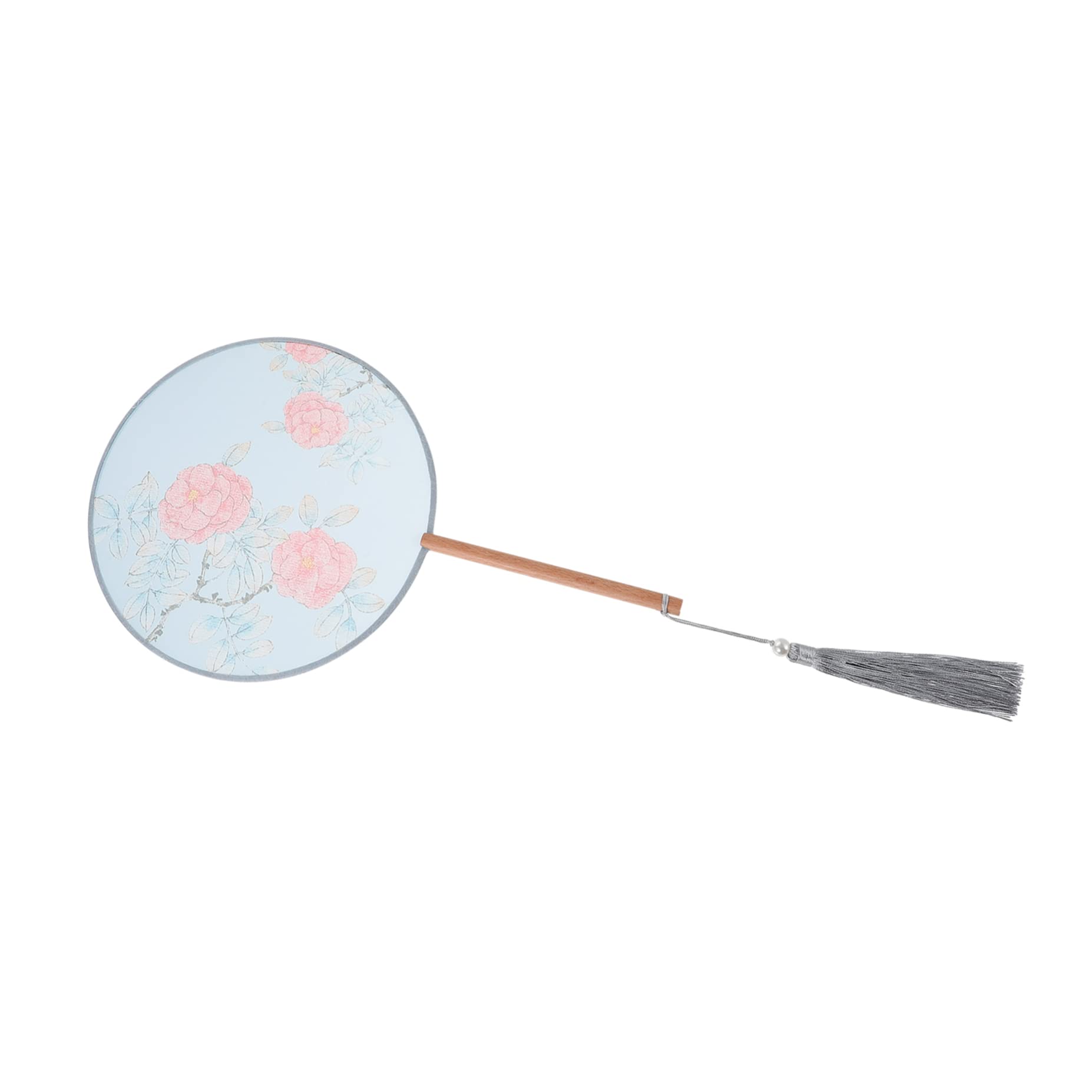 Translucent Round Hand Fan - Large Chinese Silk Fan for Women, Vintage Bamboo Wedding Fan, Bulk Beech Handheld Fans for Weddings, Parties & Home Decor