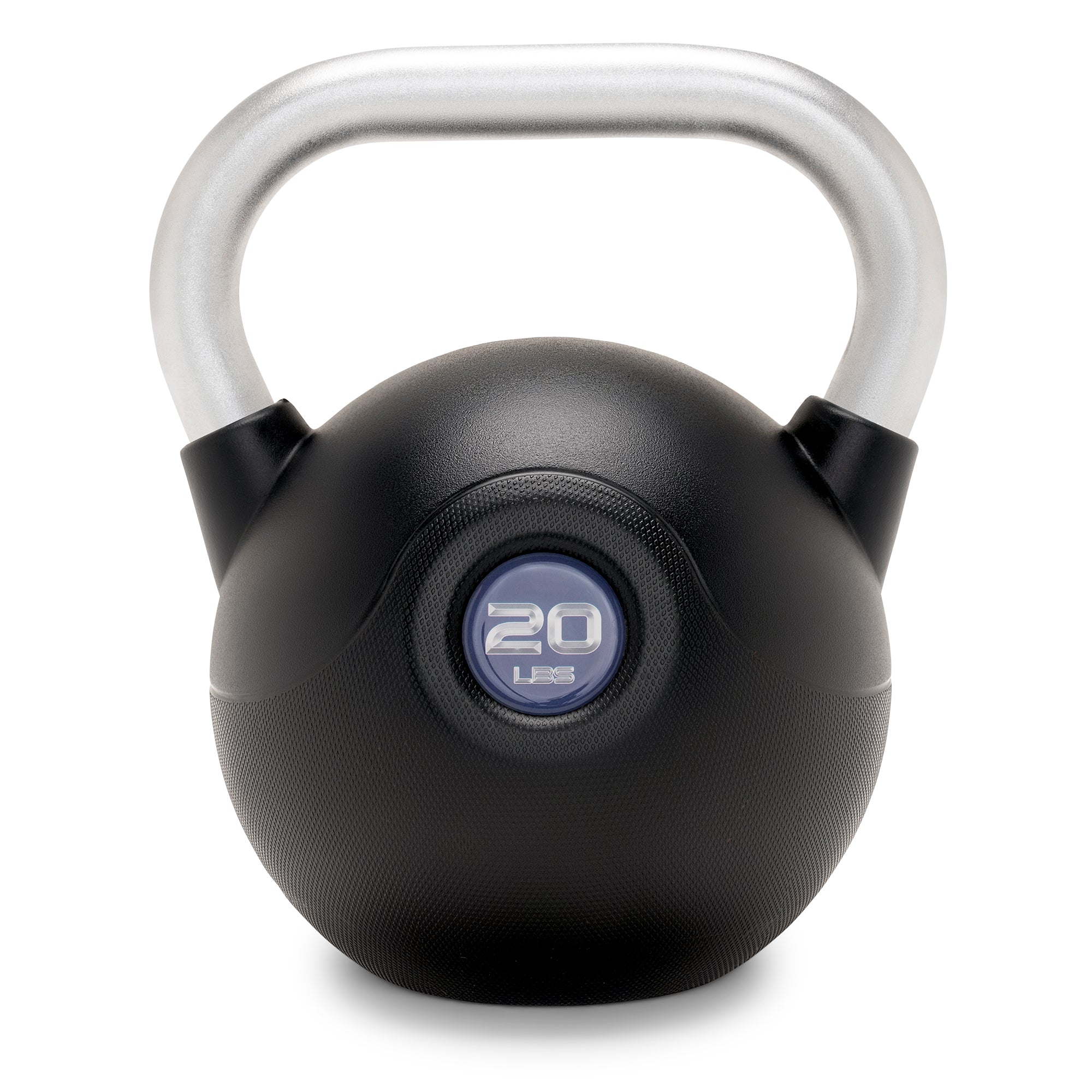20 lb. Blue PU Kettlebell with Chrome Handle for Home Gym & CrossFit Training | Marcy MCKB 020 BLUE | Perfect for Strength Training, HIIT Workouts & Functional Fitness