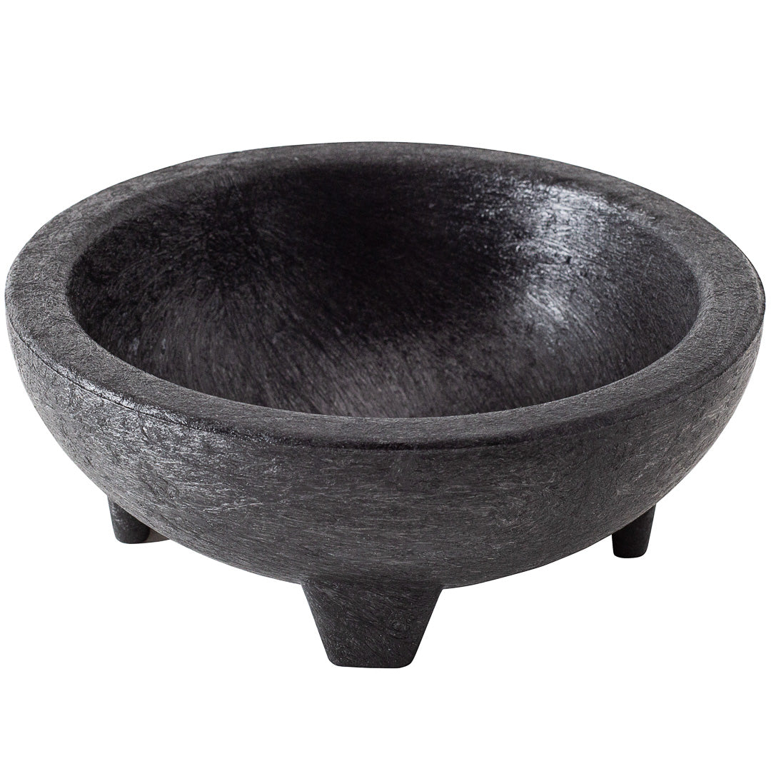4 oz Black Thermal Plastic Molcajete Bowl - 4 x 4 x 1.5 Inches - Durable Mini Mortar & Pestle Set for Spices, Herbs, Guacamole - Perfect for Kitchen, Cooking, Mexican Cuisine & Party Serving (1 Count)