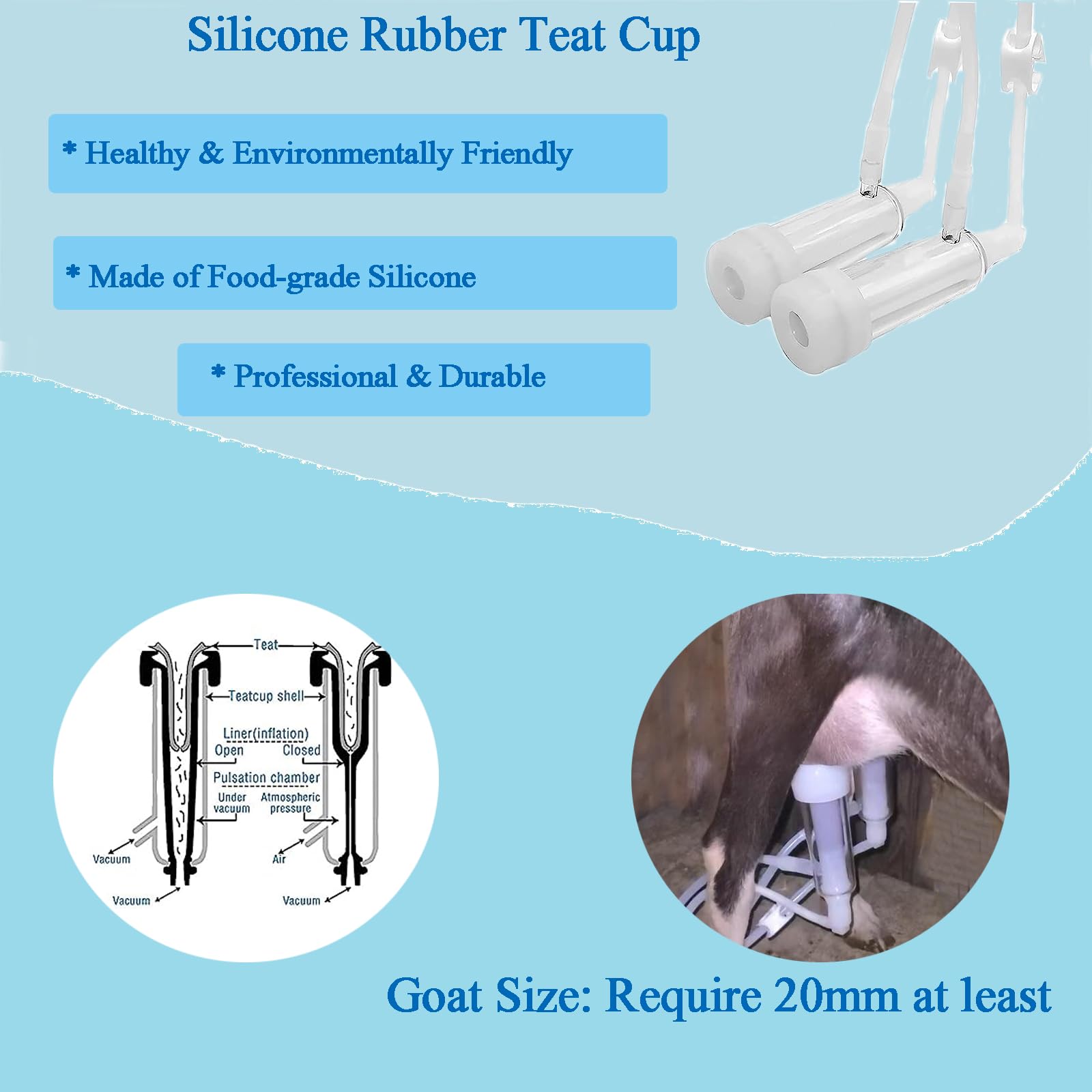 Lyfreen 3L Electric Goat Milking Machine with Auto Stop & Adjustable Speed - Stainless Steel Bucket, Pulsating Pump, Check Valve & Cleaning Brush - Perfect for Small Farms, Homesteads & Dairy Goat Owners