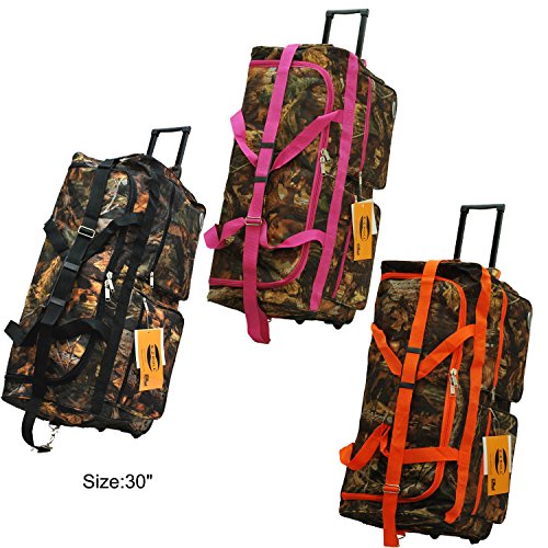 EZ Roll RealTree Camo Hunting Rolling Duffel Bag 30 Inch - Waterproof Travel Gear for Outdoor Adventures (Black Trim) - Perfect for Hunting Trips, Camping & Air Travel Luggage