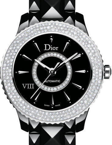 Dior VIII Place Vendome Women's Luxury Watch - Stainless Steel & Black Ceramic with Diamonds | Elegant Dress Watch for Formal Events & Special Occasions