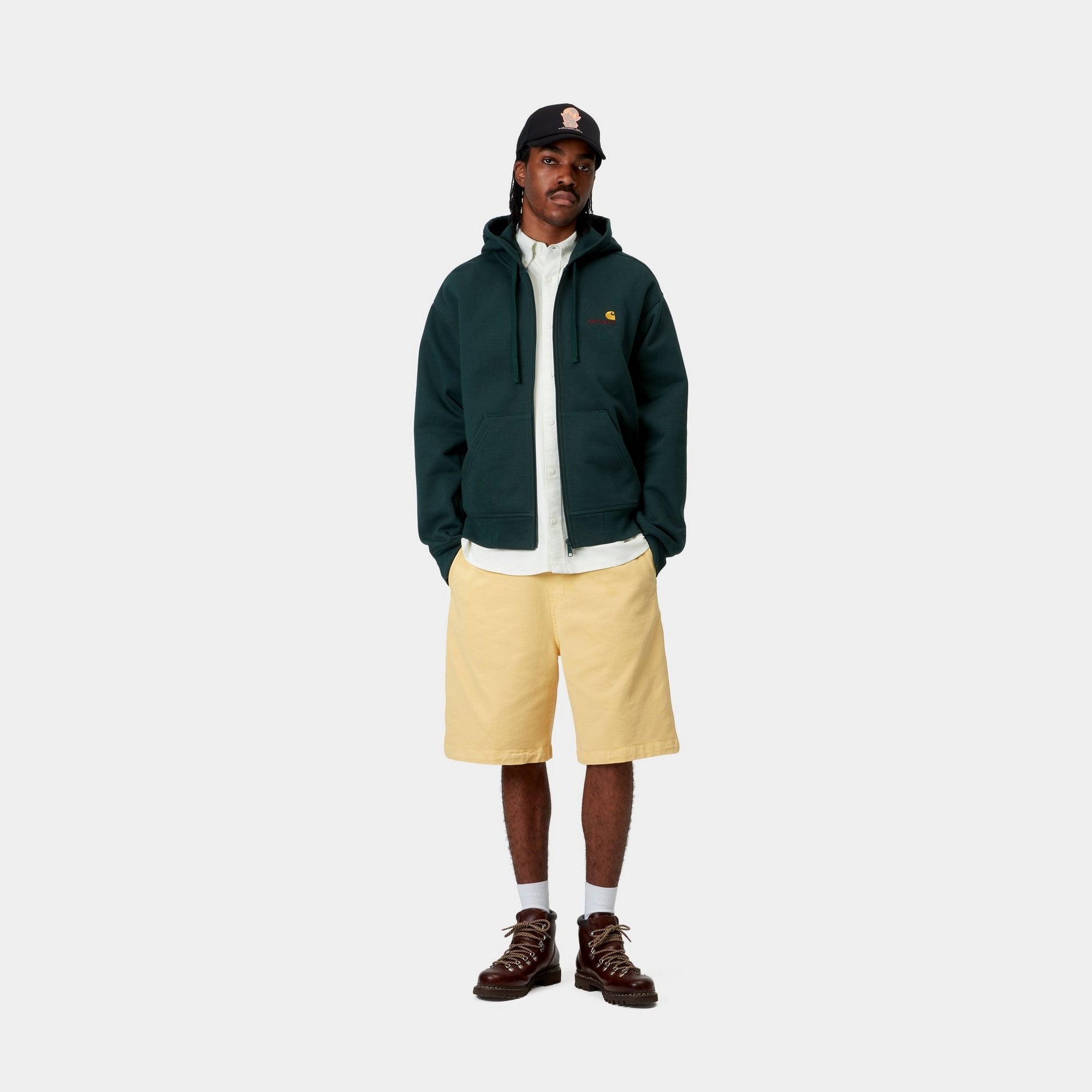 Floyde Shorts for Men - Air Yellow Garment Dyed Casual Shorts | Comfortable Summer Wear for Outdoor Activities & Beach