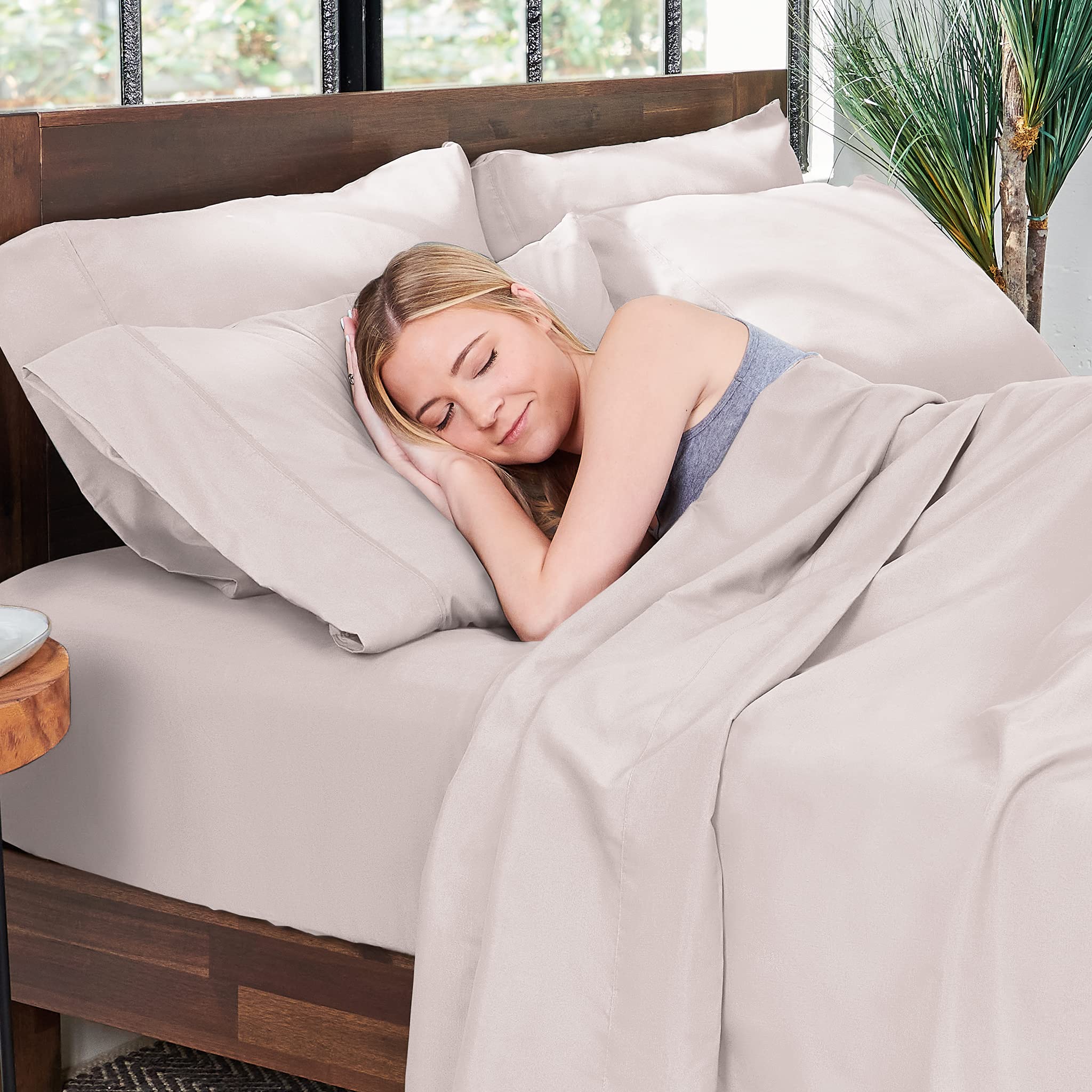 HotelSheetsDirect 100% Bamboo Bed Sheet Set - Full Size, Soft & Breathable, Pure Peach Color - Perfect for Hotels, Guest Rooms & Luxurious Home Bedding