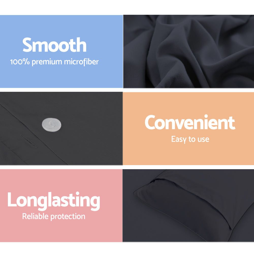 Premium Giselle Bedding Quilt Cover Set - Classic Black Queen Size - Soft & Breathable Bedspread for Cozy Sleep & Stylish Bedroom Decor