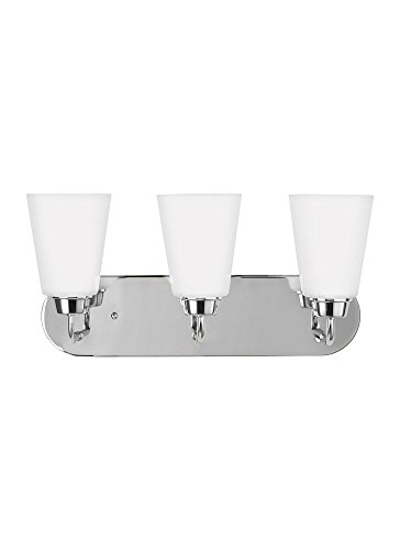 Generation Lighting 4415203-05 Kerrville One-Light Wall Sconce Bathroom Vanity Fixture in Chrome - Perfect for Bathroom, Bedroom, and Hallway Lighting