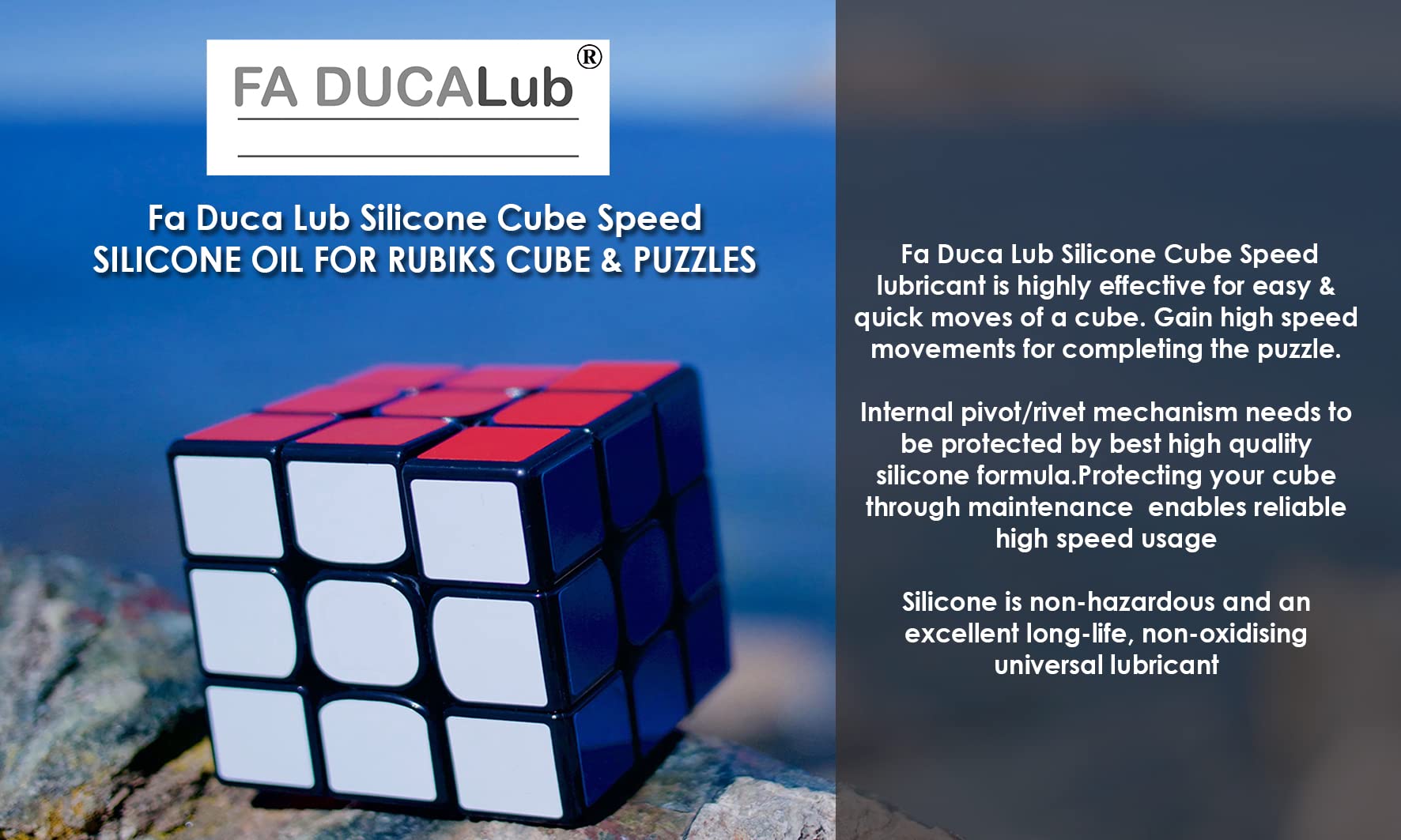 Fa Duca Lubricant Silicone Oil (30ml) - High-Performance Lube for Speed Cubes, Rubik's Cubes & Puzzle Toys - Reduce Friction & Improve Turning Smoothness - Perfect for Cubing Competitions, Practice & Puzzle Maintenance