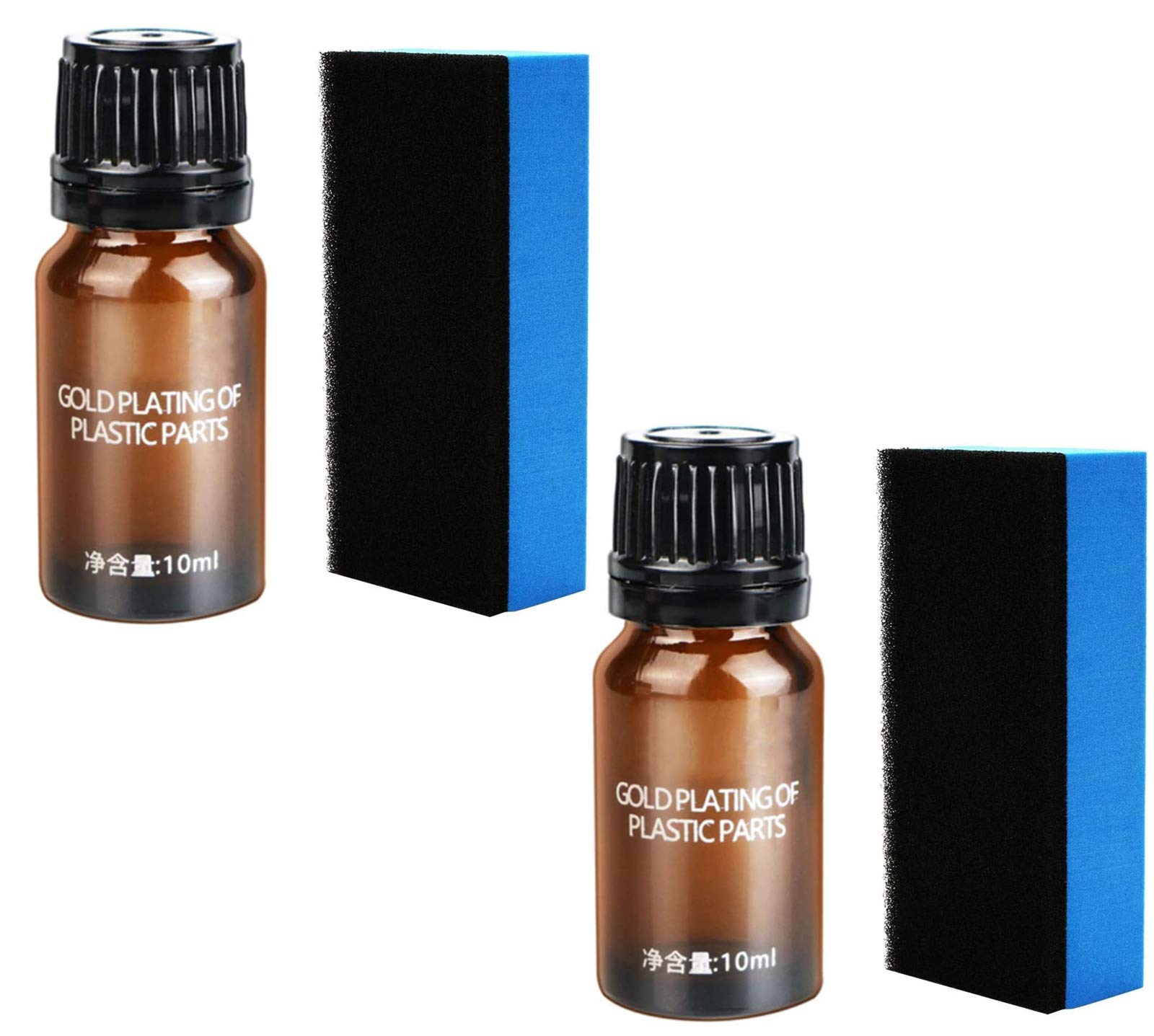 10ml Car Plastic Parts Restorer - Multi-Functional Auto Interior Cleaner & Polish with 2 Sponge Applicators - Perfect for Dashboard, Trim & Leather Seat Restoration