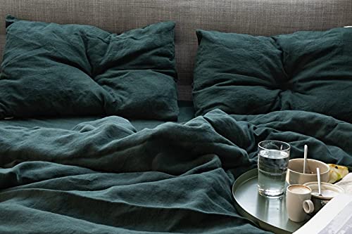 Organic Stonewashed Cotton Duvet Cover Set - Pre-Shrunk & Softened Bedding for Cozy Nights | Queen/King Size Duvet Cover with Pillowcases | Perfect for Master Bedroom, Guest Room & Airbnb Stays