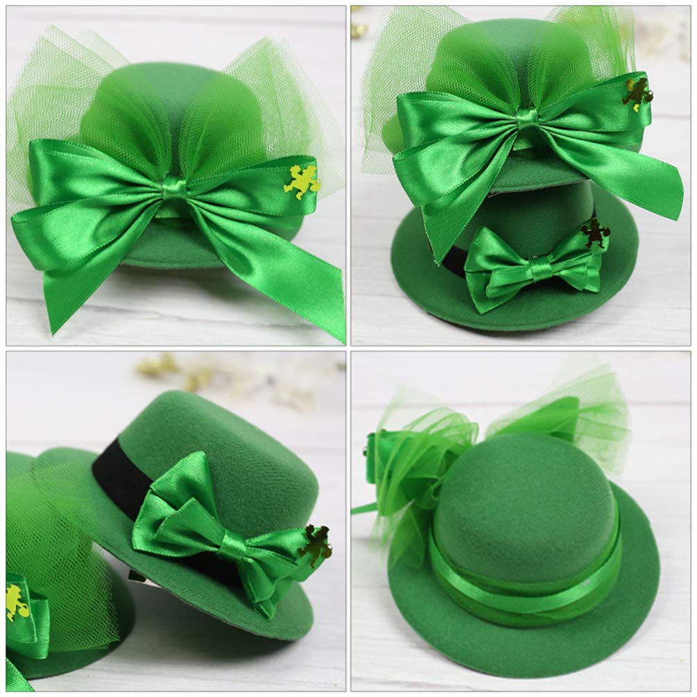 **ABOOFAN 2-Pack St. Patrick's Day Hat Hair Clips - Green Mini Hat Hairpins, Festive Hair Accessories for Women & Girls - Perfect for Parties, Parades & Themed Events**
