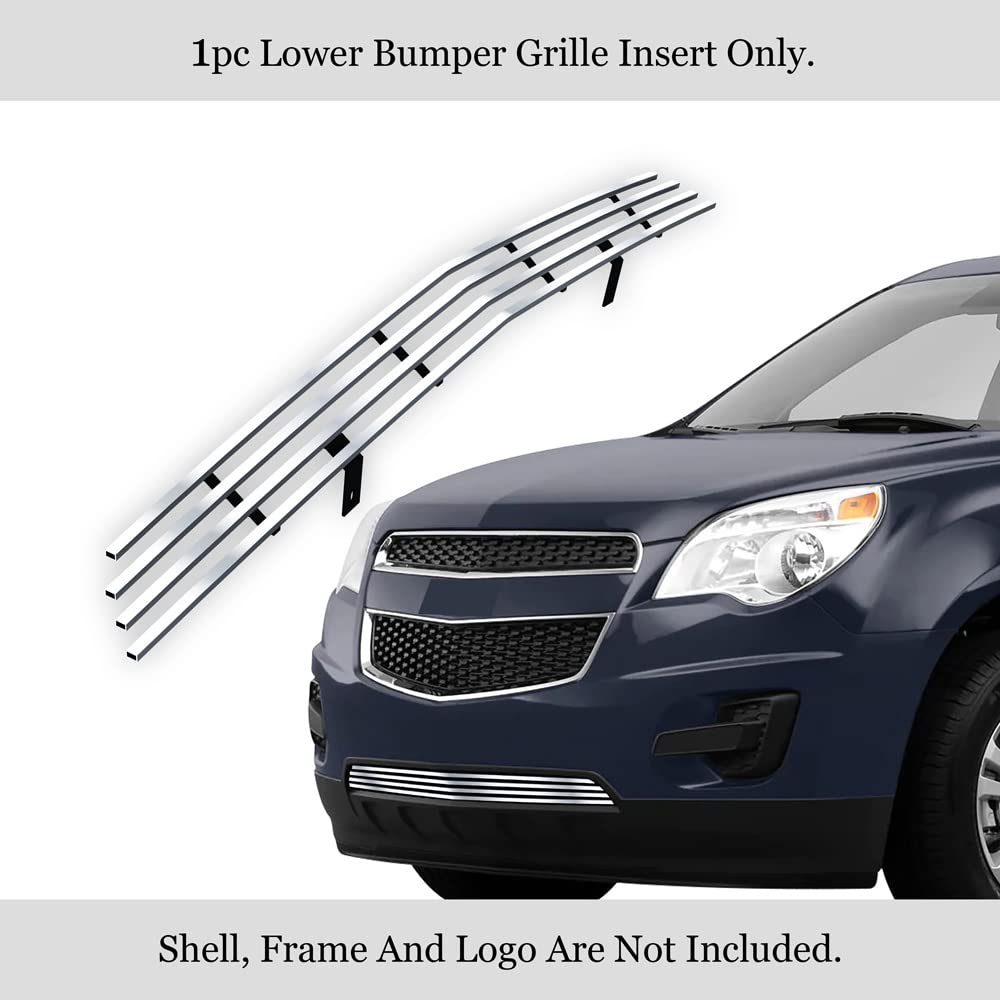 APS Compatible Lower Bumper Stainless Steel Front Grill Grille Insert for Chevy Equinox 2010-2015 Models (SS Silver, Part# S18-A93766C) - Upgrade Your Vehicle's Style & Protection