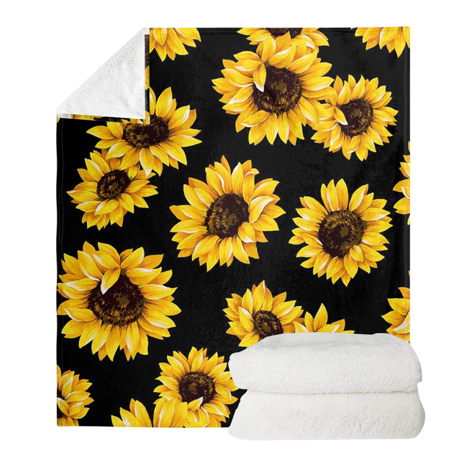 Belidome Sunflower Warm Throw Blanket - Lightweight Flannel Fleece Blanket for Bed, Couch & Sofa - Perfect for Home, Office, Travel & Gifts (50x60 Inches)