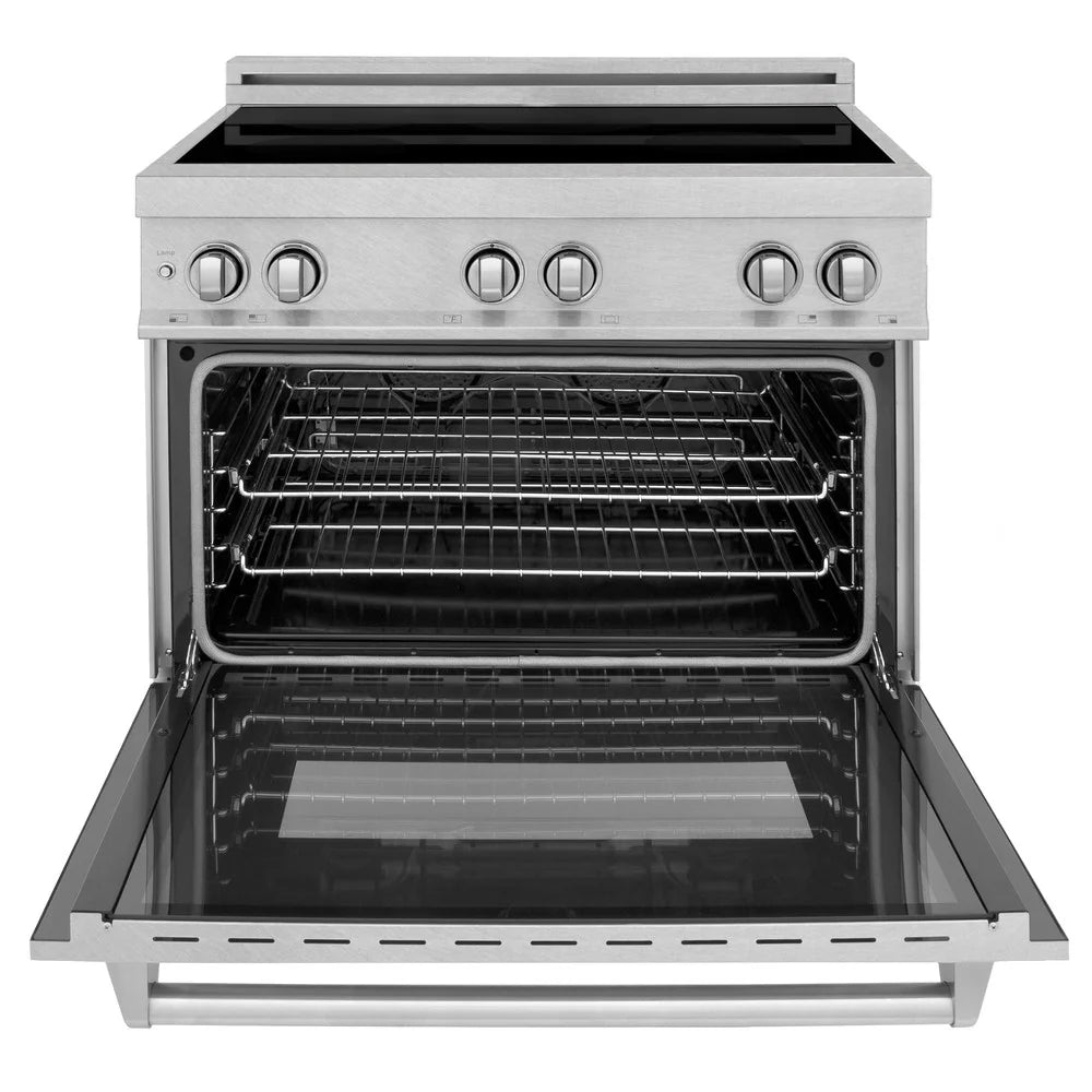 ZLINE 36 Inch 4.6 Cu. Ft. Induction Range with 5-Element Cooktop & Electric Oven - Fingerprint Resistant Stainless Steel (RAINDS SN 36) for Modern Kitchens & Professional Cooking