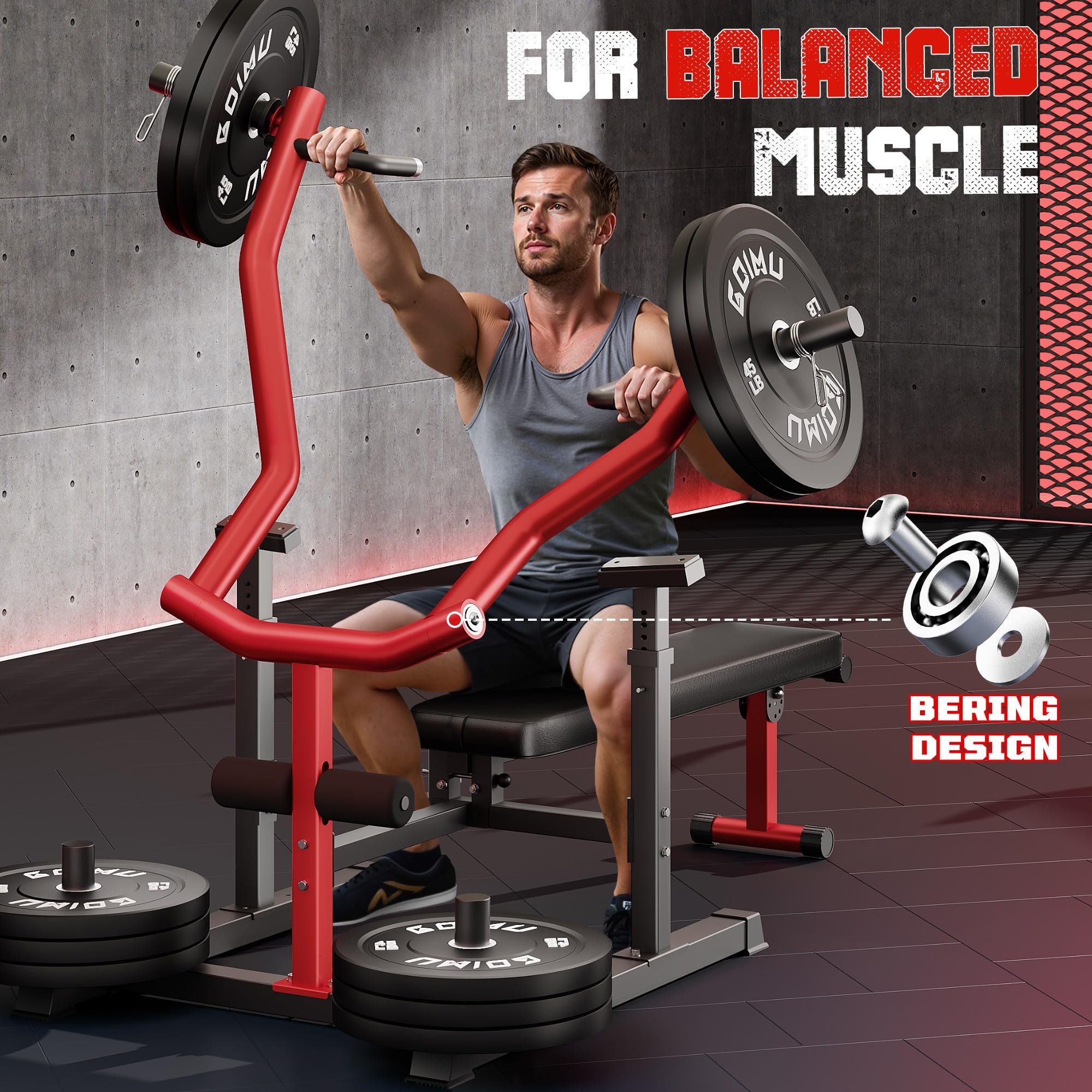 Adjustable Flat Incline Chest Press Machine with Independent Converging Arms - Home Gym Equipment for Chest & Ab Workouts | Perfect for Strength Training & Muscle Building at Home