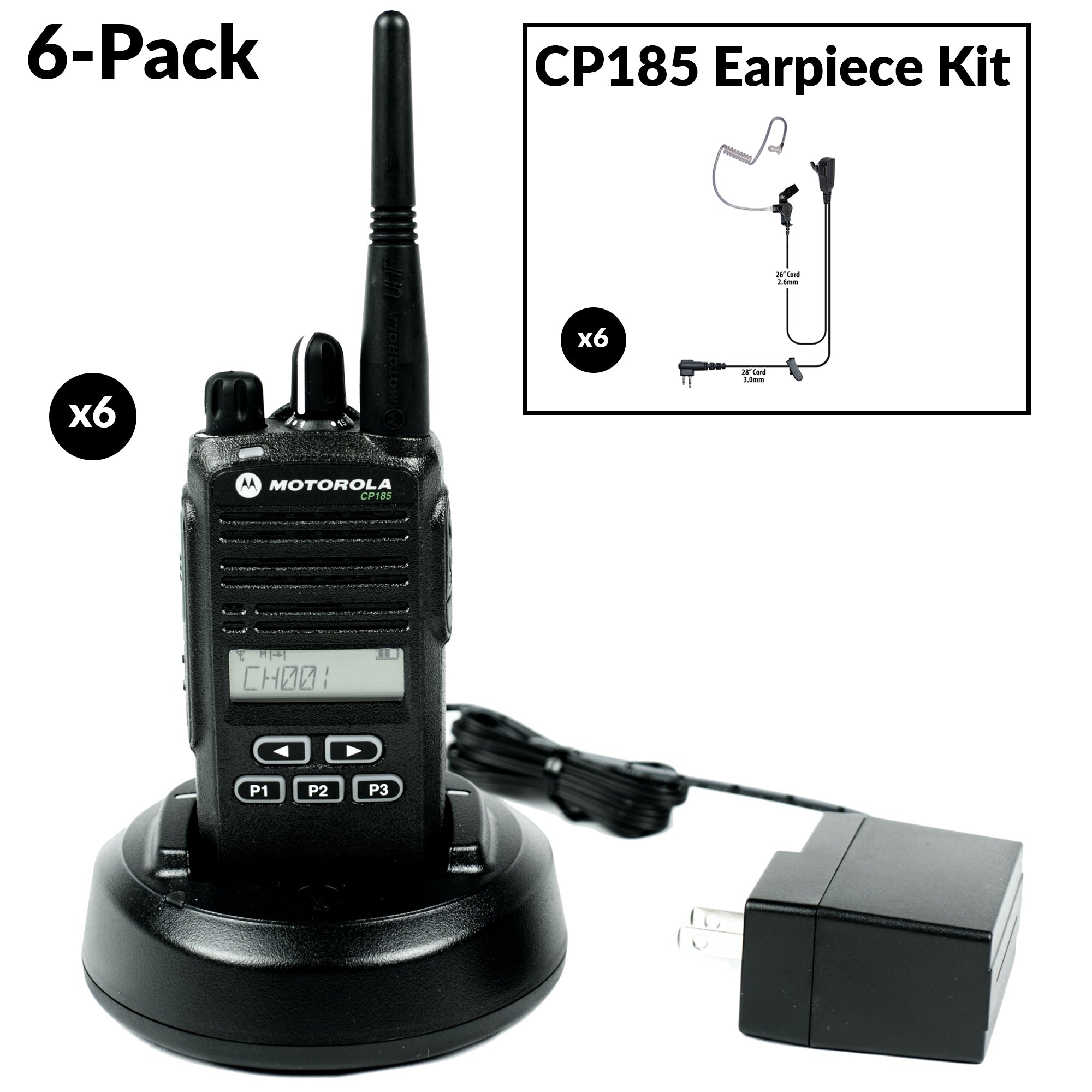 Motorola CP185 Two-Way Radio - Long Range Walkie Talkie for Outdoor Adventures, Construction & Emergency Communication