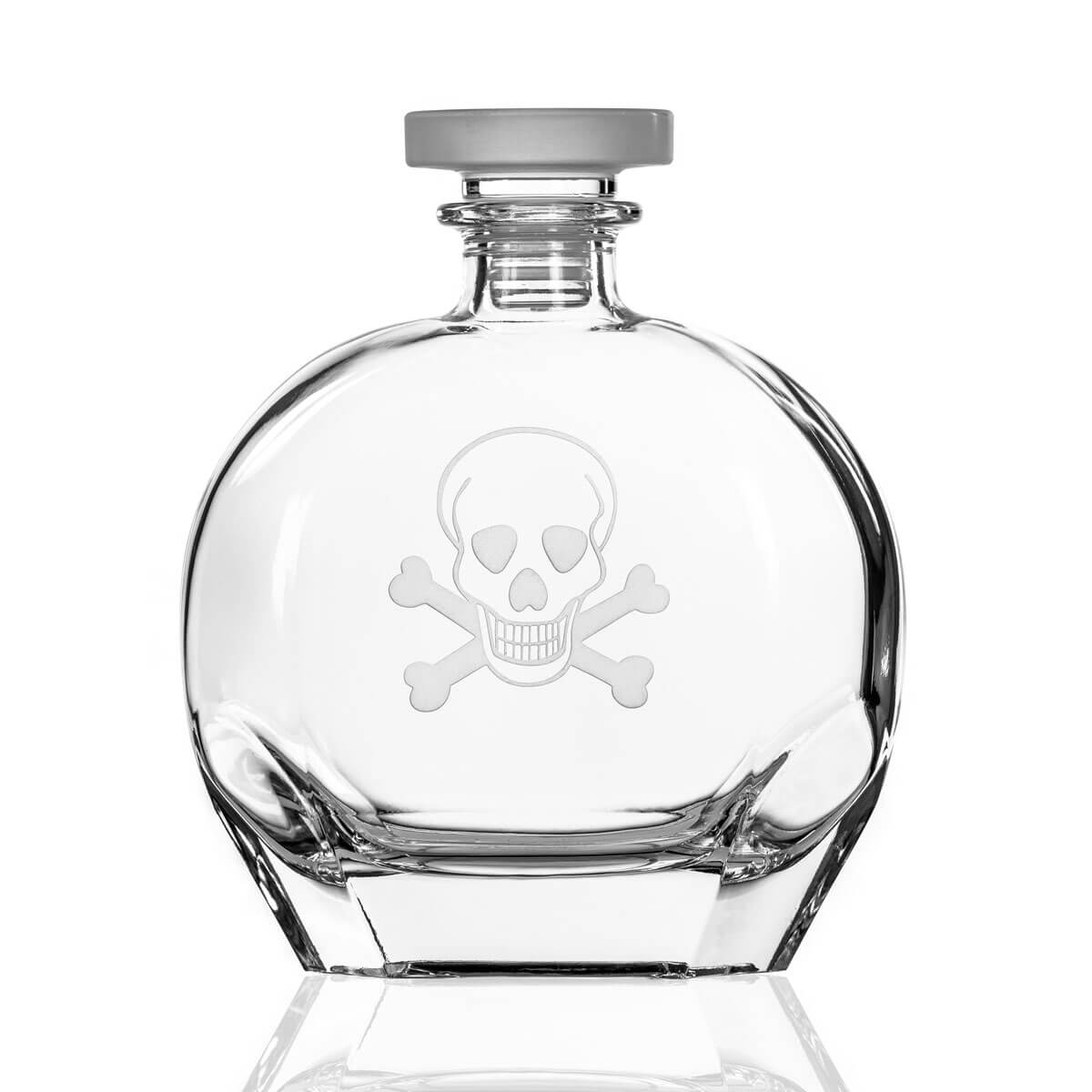Premium Skull and Crossbones Whiskey Decanter Set with 2 Rocks Glasses - 3-Piece Barware Gift for Men, Bourbon Scotch Drink Accessories - Perfect for Home Bars, Man Caves & Whiskey Lovers