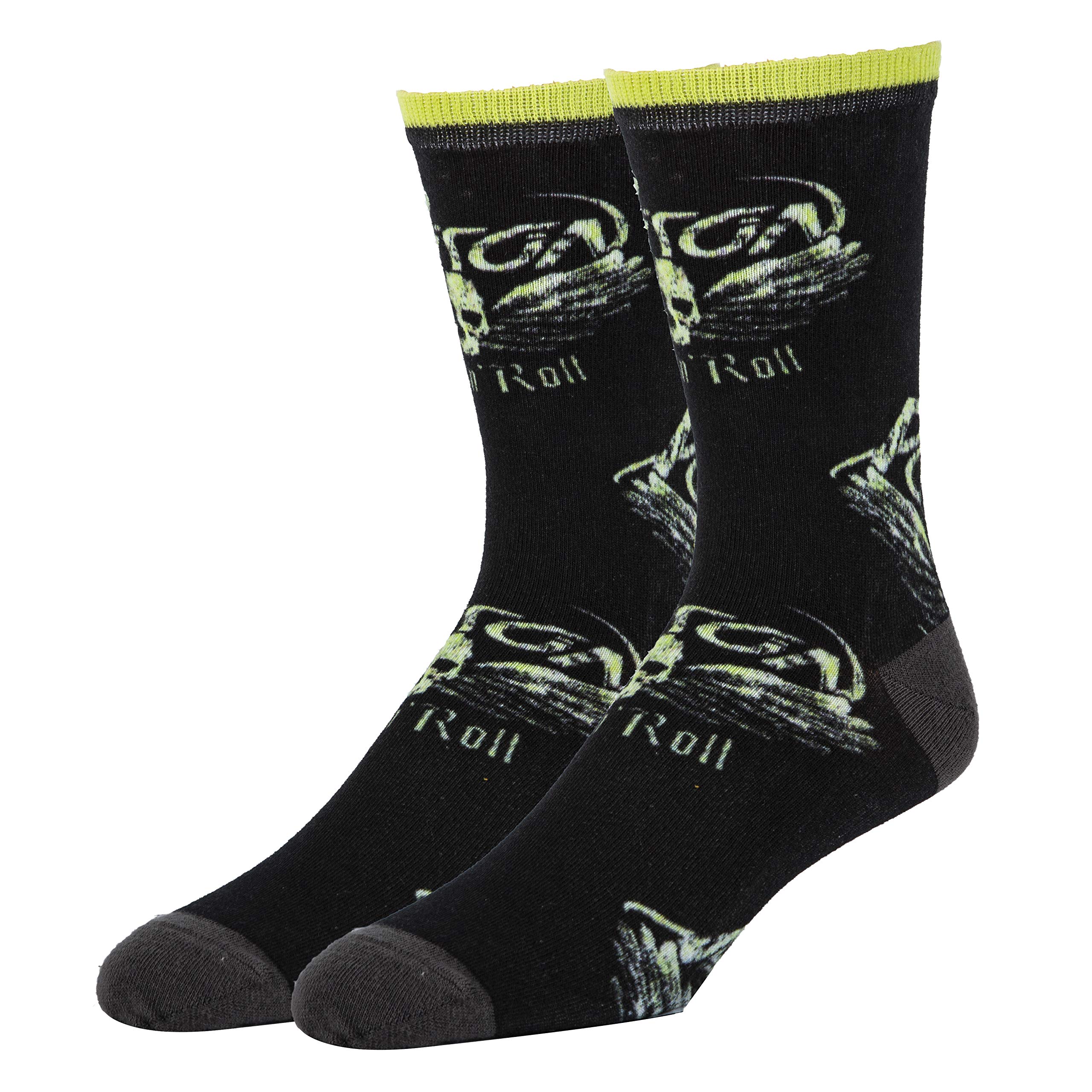 ooohyeah Men's Music Band Novelty Crew Socks - Funny Crazy Cool Socks for Music Lovers - Perfect Gift for Musicians & Concert Goers - Great for Casual Wear, Gifts & Music Themed Parties