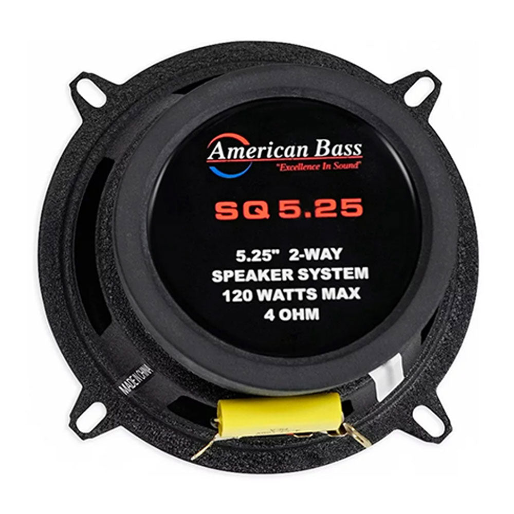 American Bass SQ525 120W 5.25 Inch 2-Way SQ Series Coaxial Car Speakers - Premium Sound Quality for Vehicles, Boats & Home Audio Systems