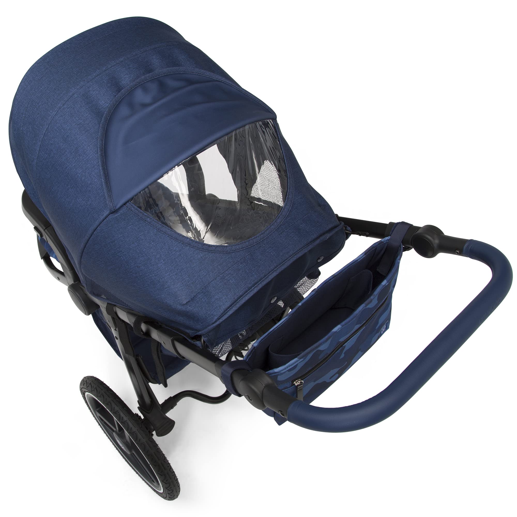 BabyGap Trek Lightweight Jogging Stroller - Adjustable Canopy & Reclining Seat with Car Seat Adapter | Eco-Friendly Navy Camo Design | Perfect for Running, Walking & Outdoor Adventures with Baby