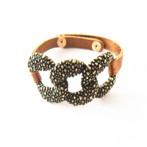Gold Chain Link Leather Bracelet for Women - Stylish & Trendy Accessory for Casual, Office & Party Wear