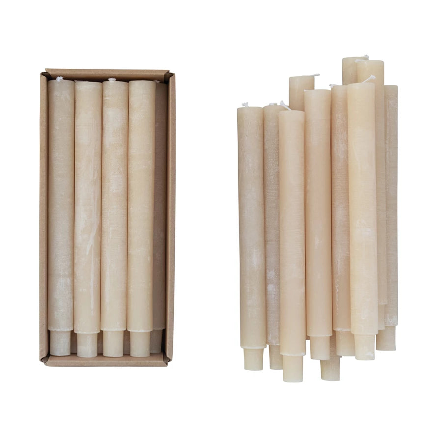 Unscented Taper Candles - 12 Pack Powder Finish Dripless Candles for Weddings, Dinner Parties & Home Decor