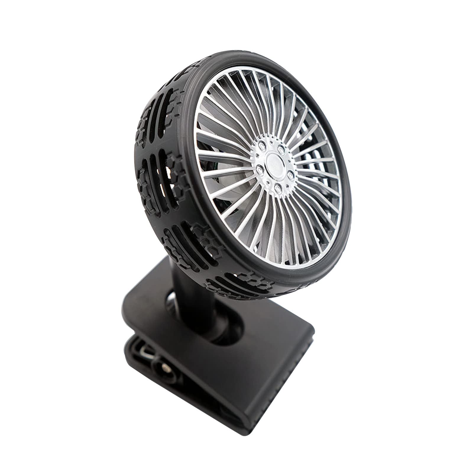 4# IH Small Clip-On Fan - 3-Speed Adjustable, 360° Rotating Desk Fan with Color Changing LED Lights (Black) - Perfect for Office, Bedroom, Dorm & Home Cooling