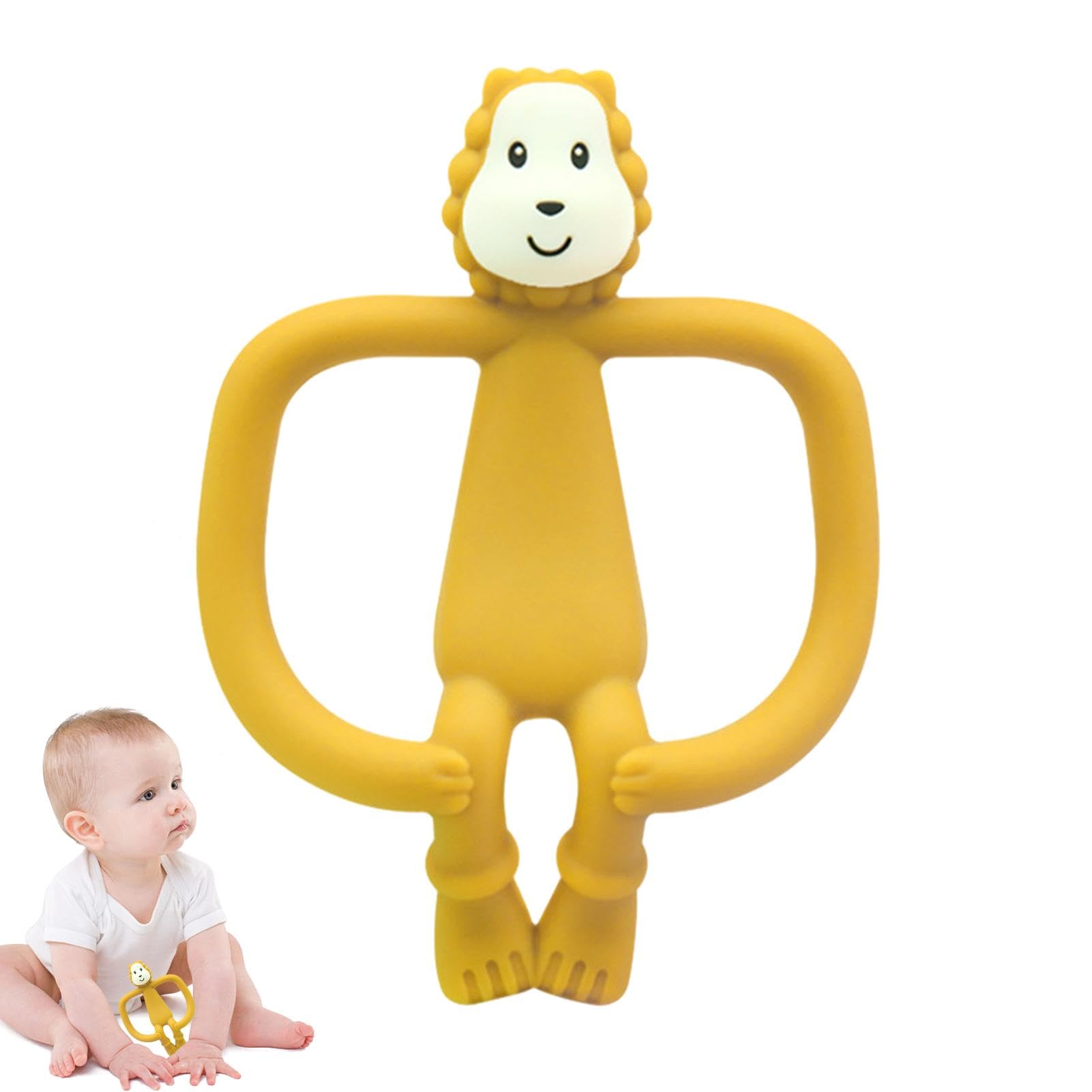 Lion Teether Toy for Babies & Toddlers - Food-Grade Silicone Teething Toy for Boys & Girls | Soothing Gum Relief, Easy to Grip & Clean | Perfect for Home, Travel & Daycare Use