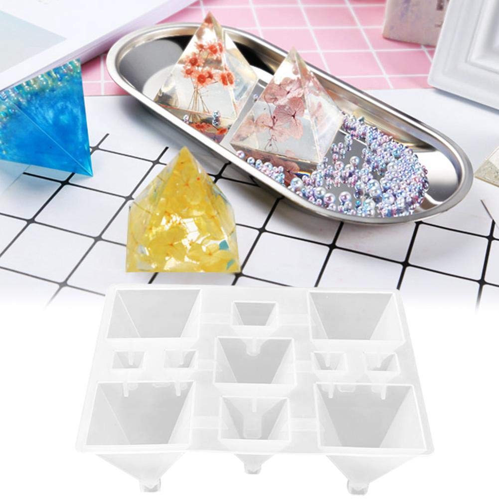 Premium Silicone Resin Casting Molds for Cone Pyramid Crystal - 11-Slot Epoxy Jewelry Box Molds for DIY Crafting, Jewelry Making, Aromatherapy Candles - Perfect for Home Decor, Gift Making & Craft Projects
