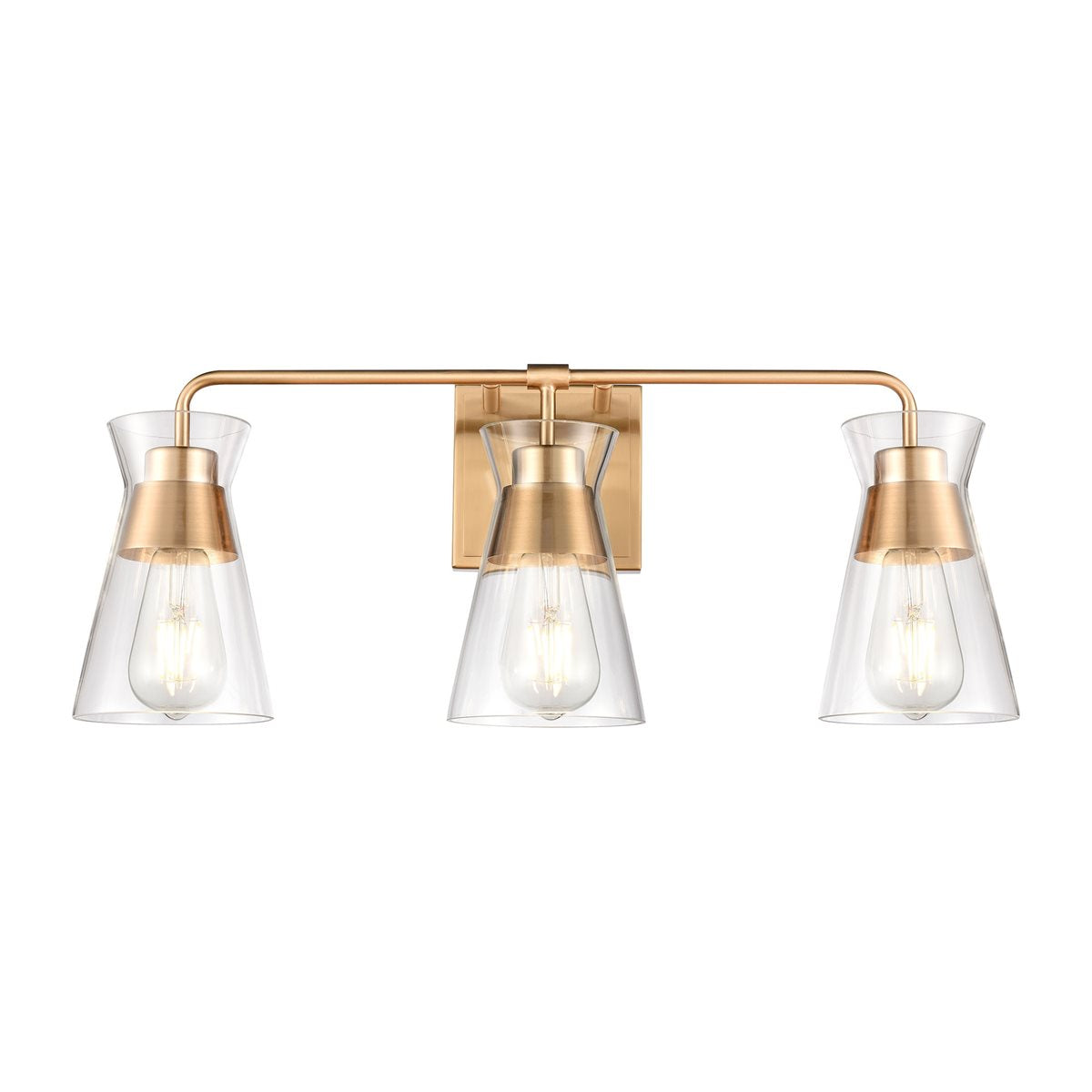 Brooklyn Brass Vanity Light - Modern Bathroom Lighting Fixture with Adjustable Sconces for Makeup Mirror & Dressing Area