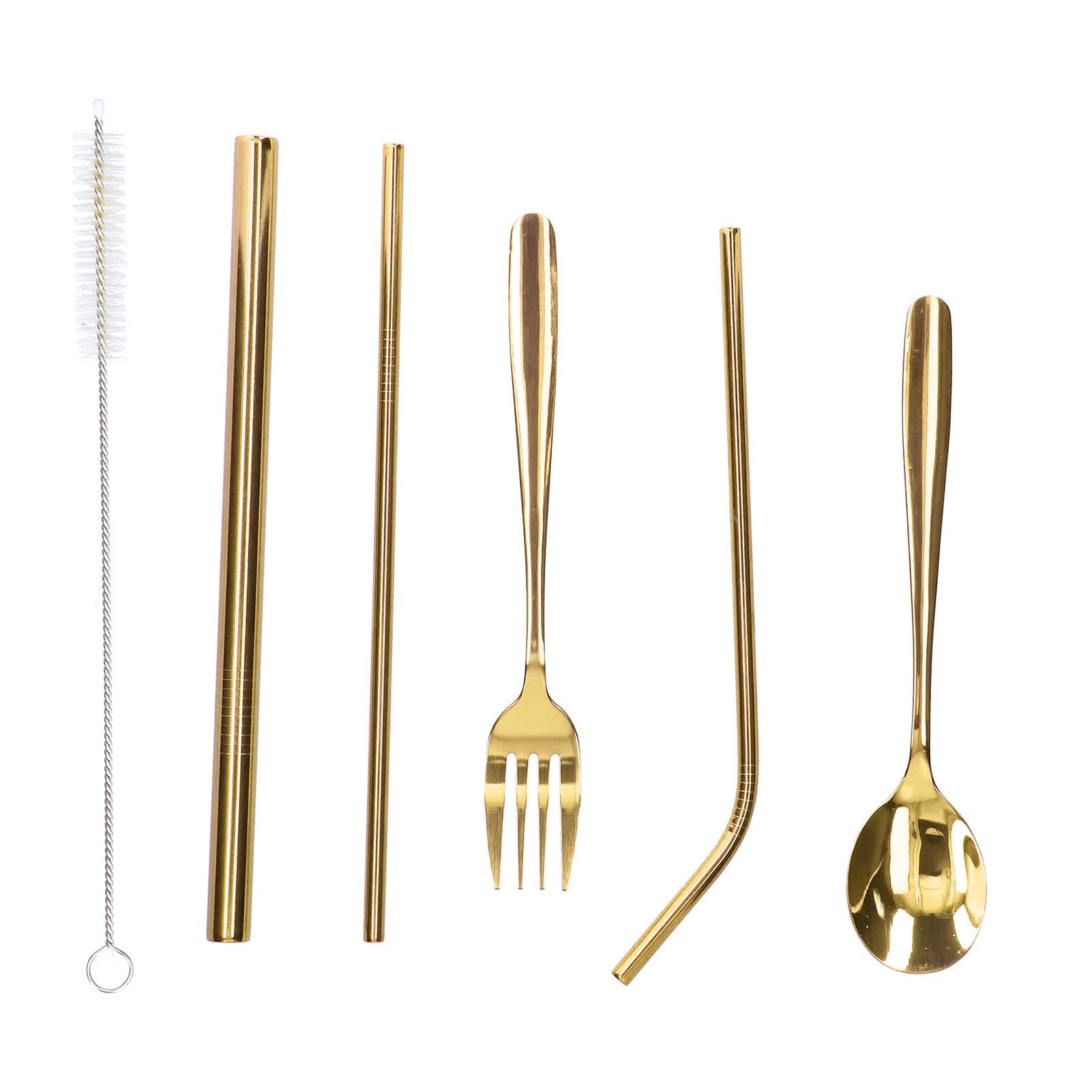 Premium Stainless Steel Camping Utensil Set - Durable Outdoor Cutlery Kit with Straw for Hiking, Travel & Picnics | Compact & Lightweight for Backpacking, RV Trips & Camping Adventures