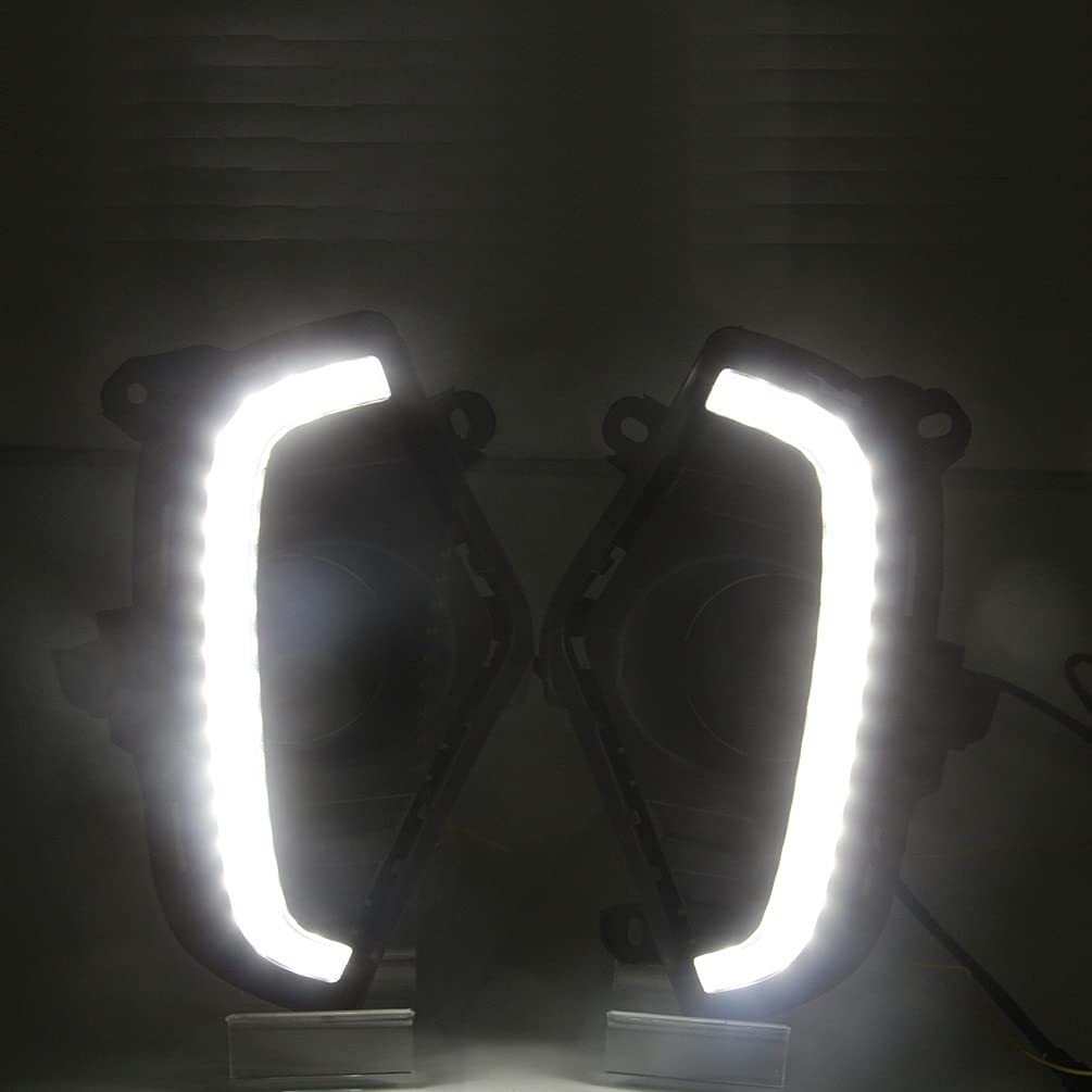 2019-2023 Toyota RAV4 LED DRL Fog Lights with Amber Turn Signal - Waterproof Daytime Running Lights for Front Bumper Replacement (Excludes RAV4 Adventure) | Perfect for Night Driving & Off-Road Adventures