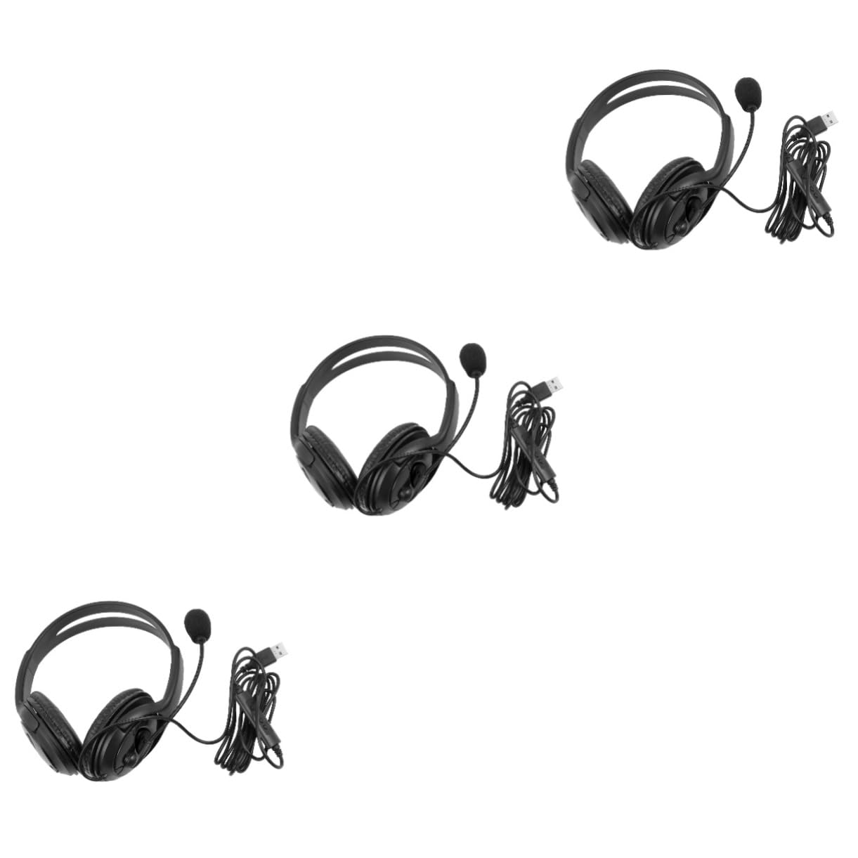 Gadpiparty 3 Pack Gaming Headset with Noise Cancelling Microphone - USB Wired Computer Headphones for PC, PS4, Xbox - Perfect for Online Gaming, Streaming & Conference Calls