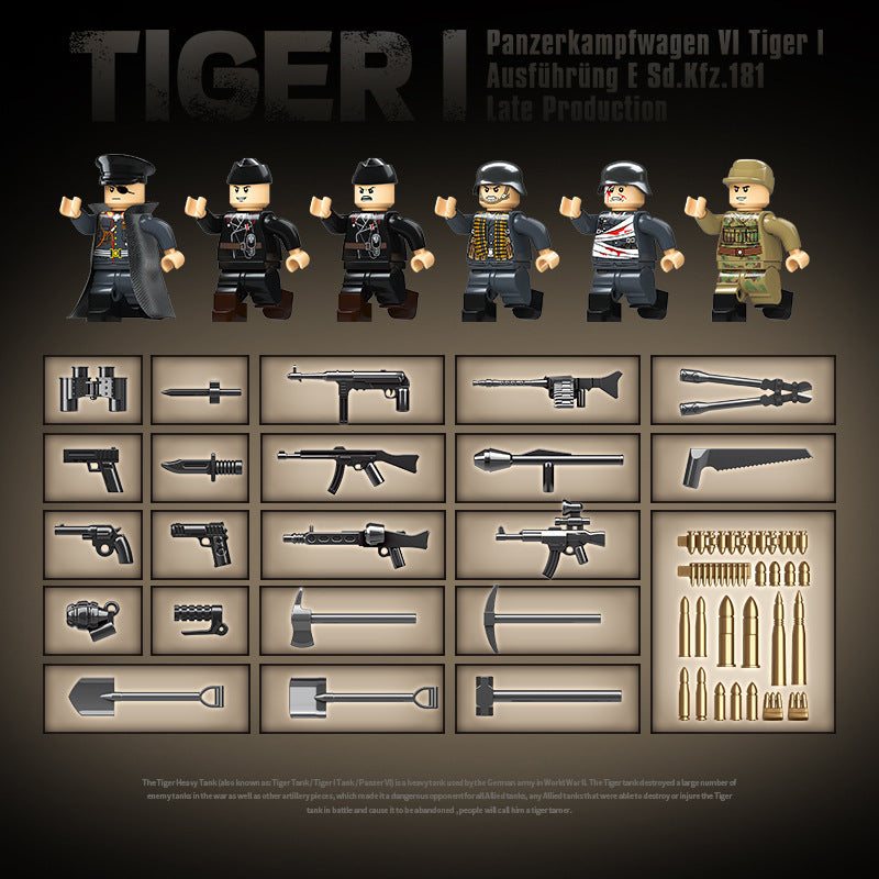 1361-Piece QUANGUAN 100233 Tiger I Heavy Tank Model Building Kit - WW2 Military Vehicle Collection for Adults & Kids - Perfect for Display, Gifts & Historical Enthusiasts