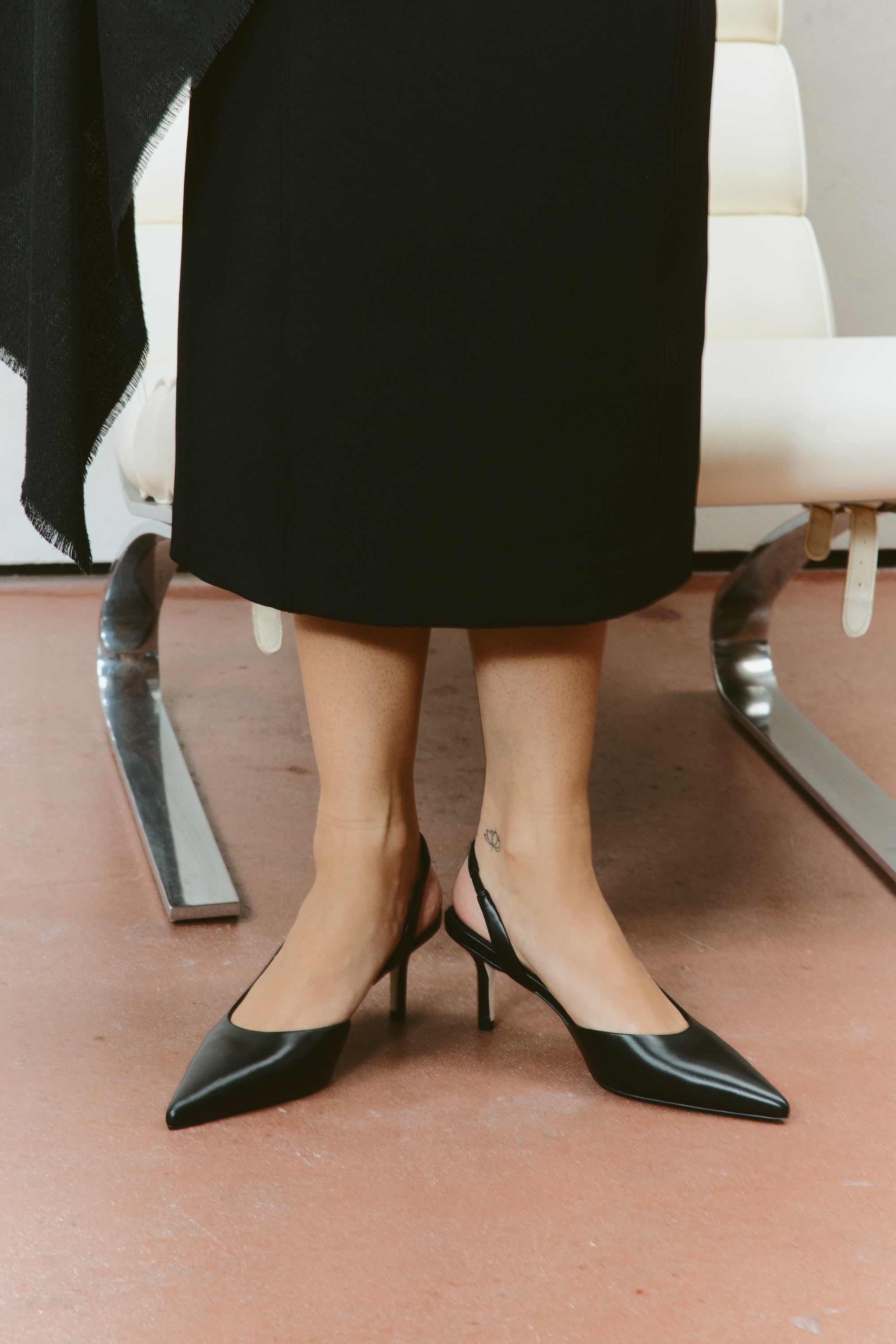 Yoselyn Dorsay Black Leather Slingback Heels - Comfortable & Stylish Women's Shoes for Work, Parties & Evening Events
