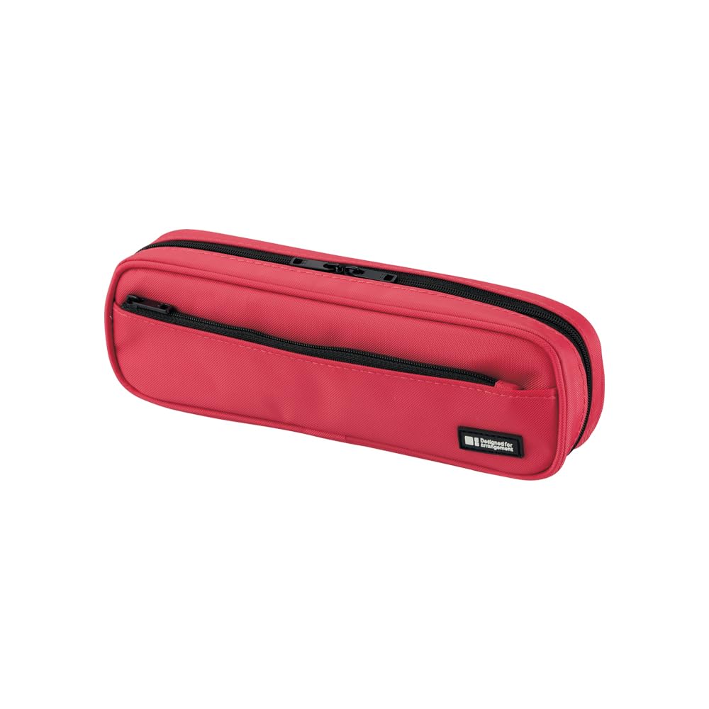 LIHIT LAB Large Capacity Zipper Pencil Case for School, Office & College - Big Storage Pencil Bag Organizer for Adults, Teens, Boys & Girls - Travel & Cosmetic Storage - Coral (A7552-103) - Perfect for Students, Professionals & Travelers