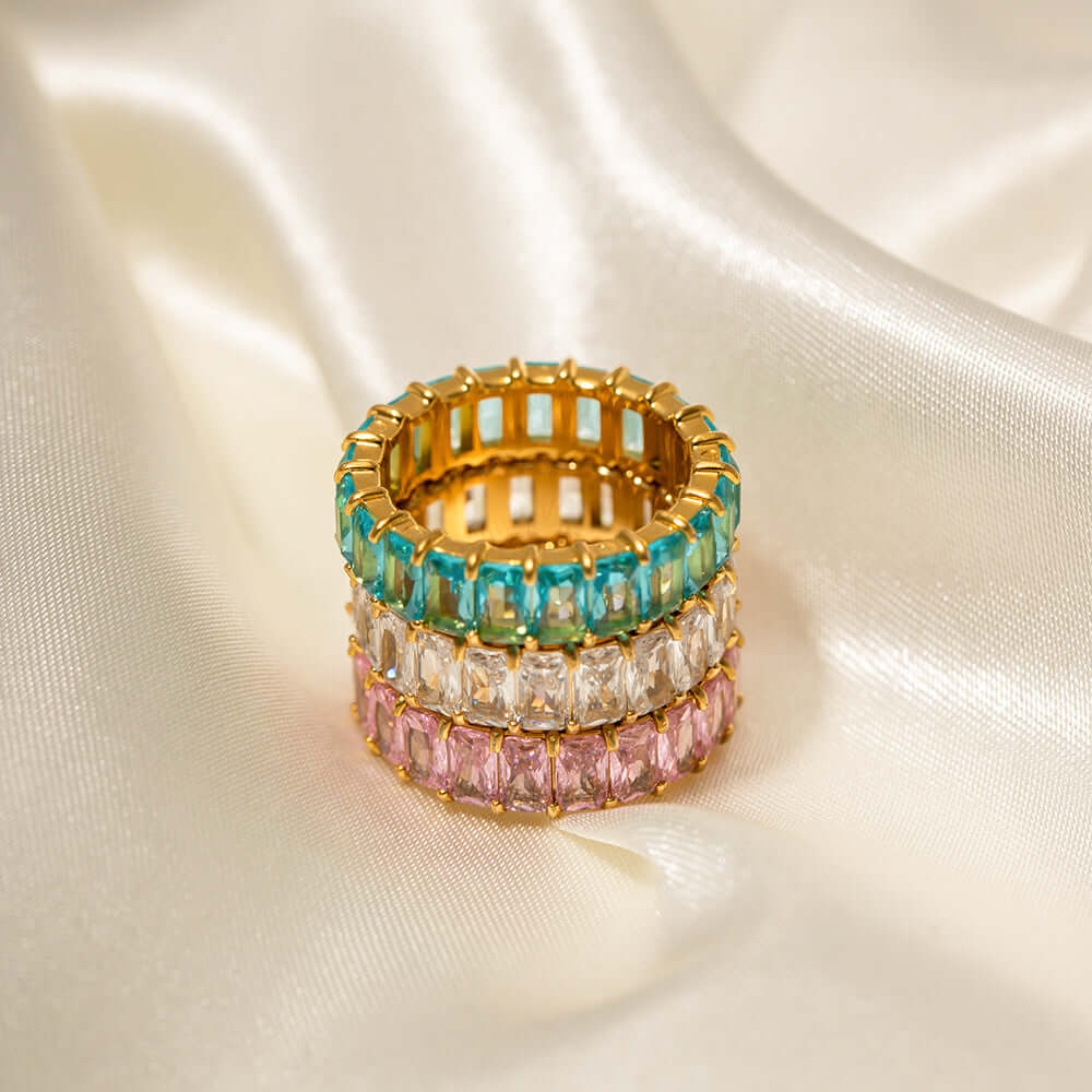 18K Gold Plated Zircon Midi Ring for Women - Elegant Stackable Finger Ring - Perfect for Everyday Wear, Parties & Special Occasions | JDR034