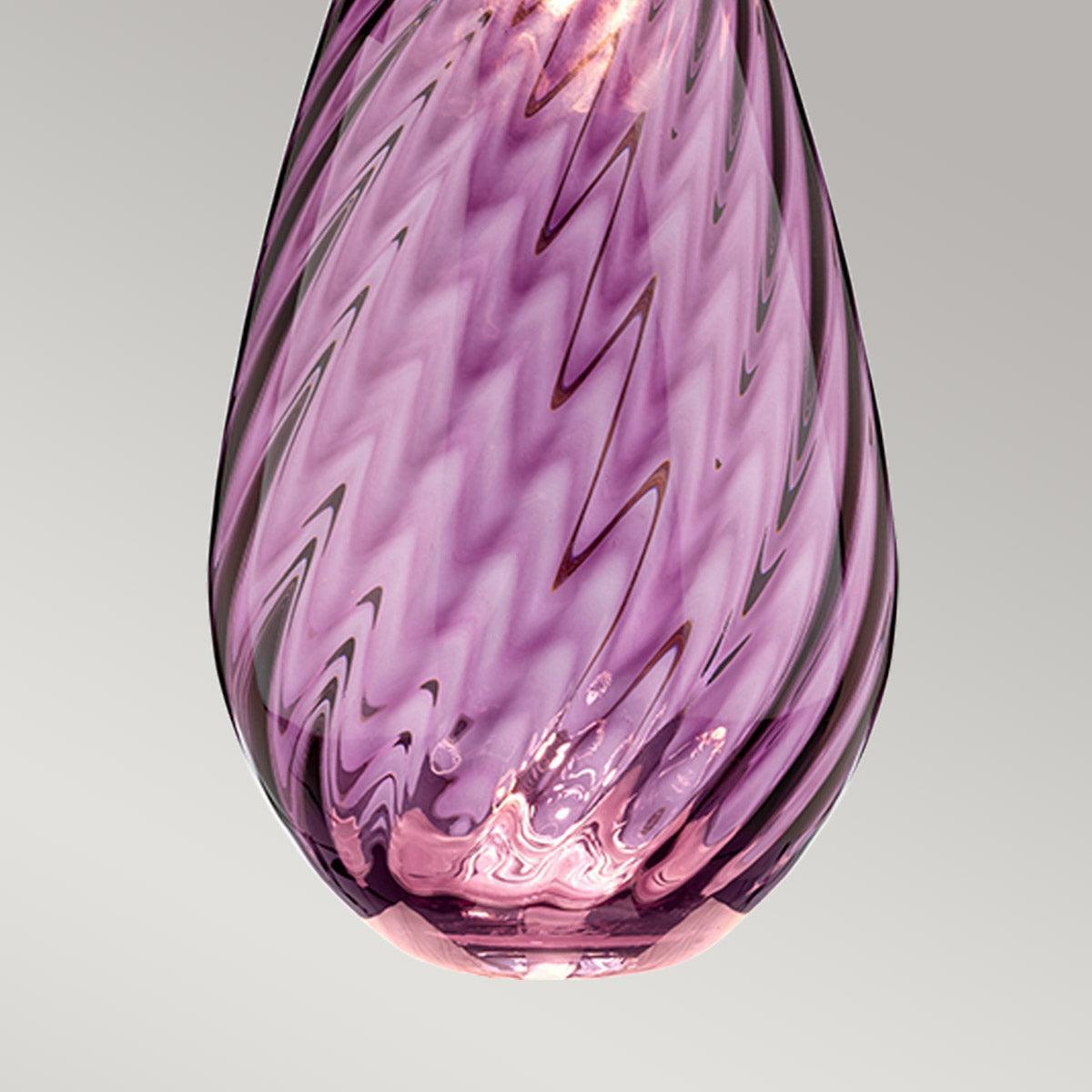 Elstead Lighting Lena 2-Light Large Plum Glass Table Lamp - Elegant Home Decor for Living Room, Bedroom & Office