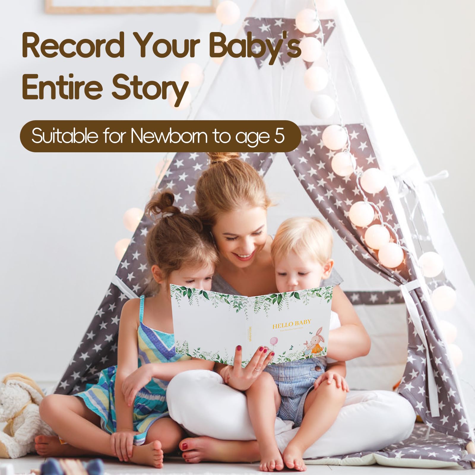 Baby Memory Book - 5 Year Photo Album for Boys & Girls, Pregnancy Journal & Baby Shower Gift - Perfect for New Parents to Record Milestones